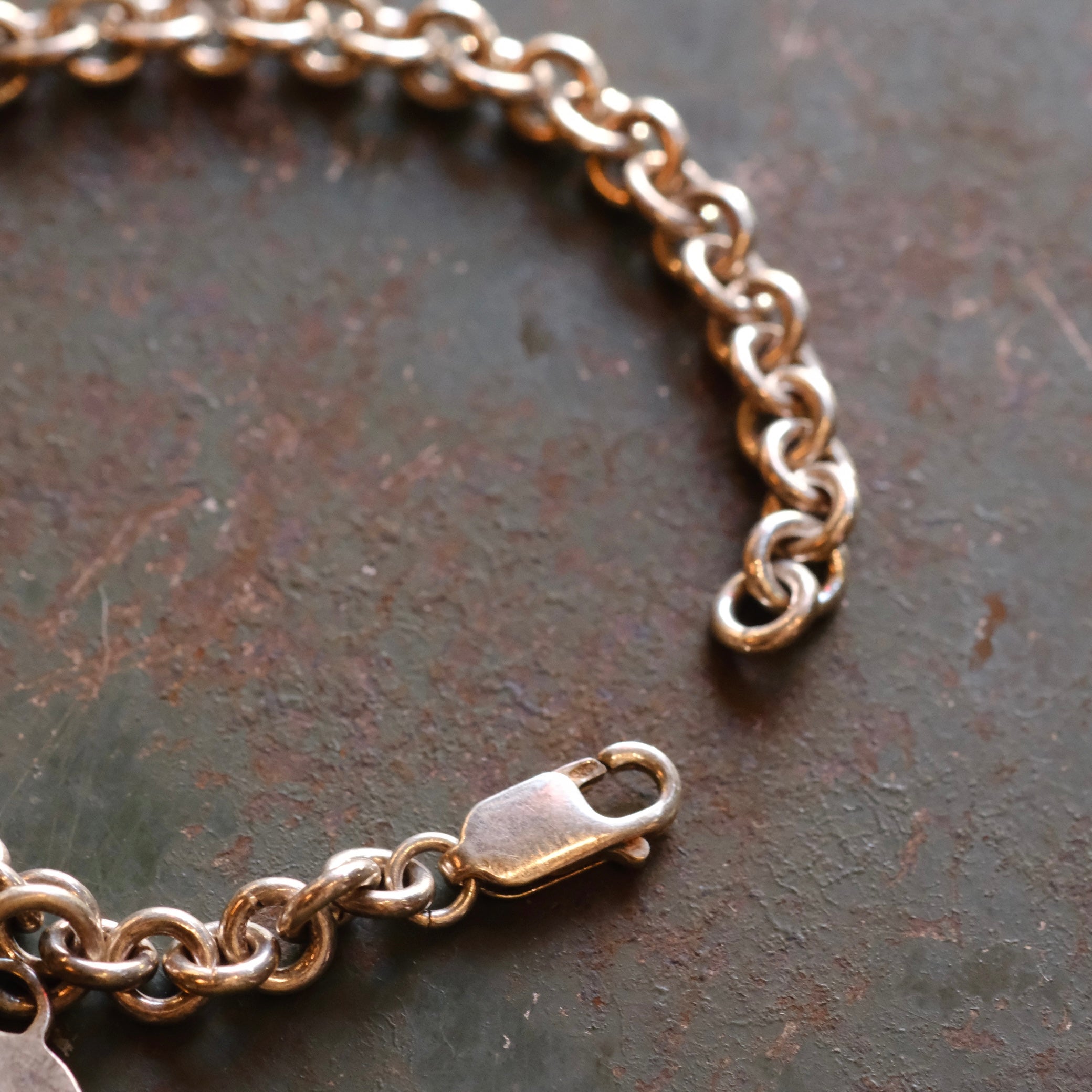 Vintage Sterling Silver Heart Id Chain Bracelet