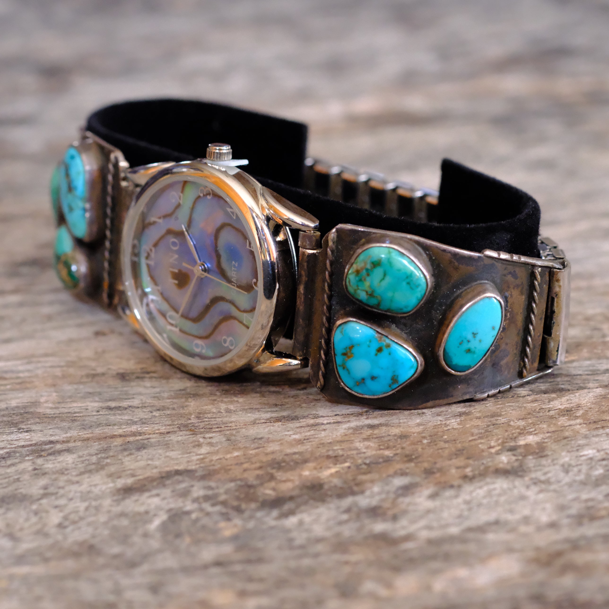 Vintage Sterling 6-Stone Turquoise Watch