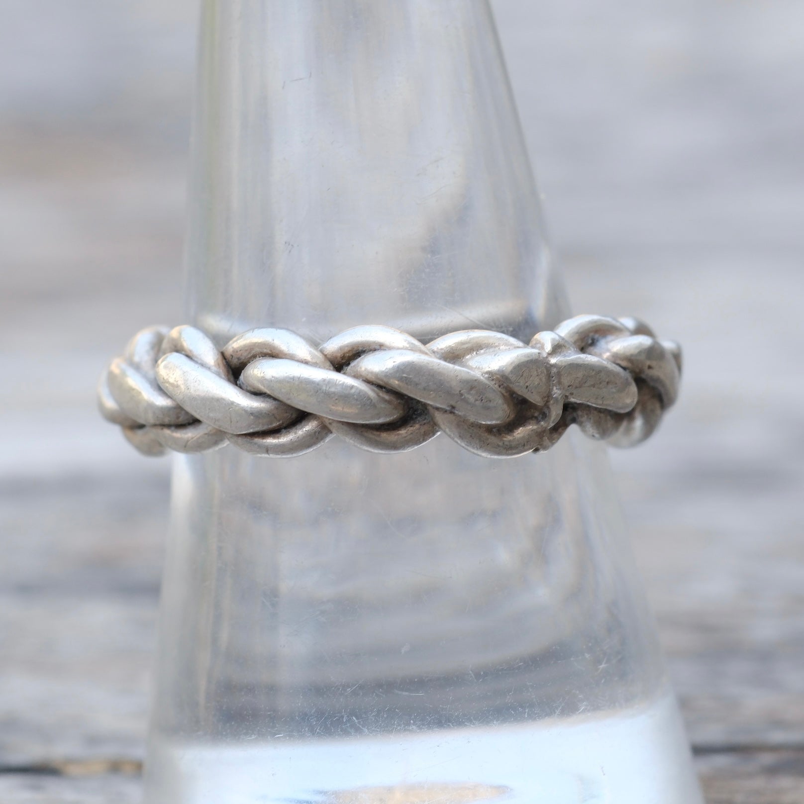 Vintage Sterling Silver Braided Ring 9