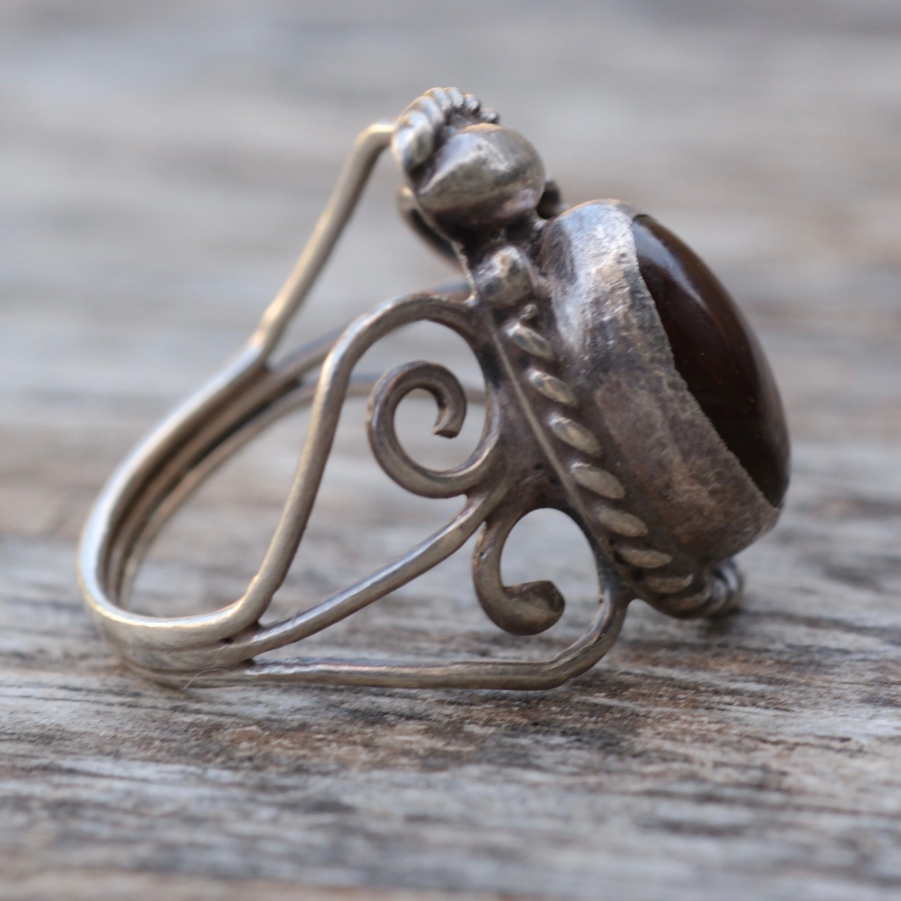 Vintage Sterling Fire Agate Ring 6.75