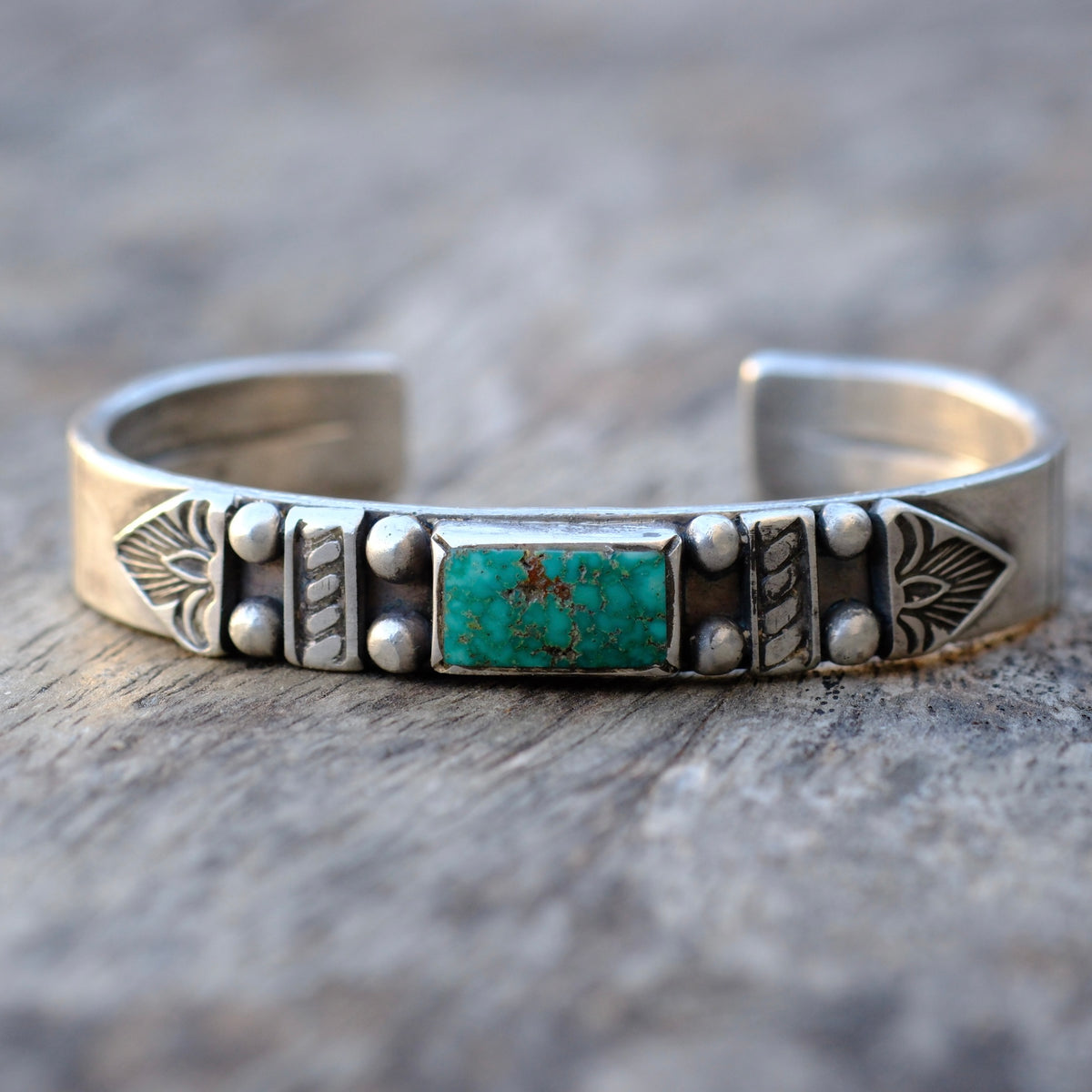Joe O'Neill Turquoise Stamped Cuff Bracelet