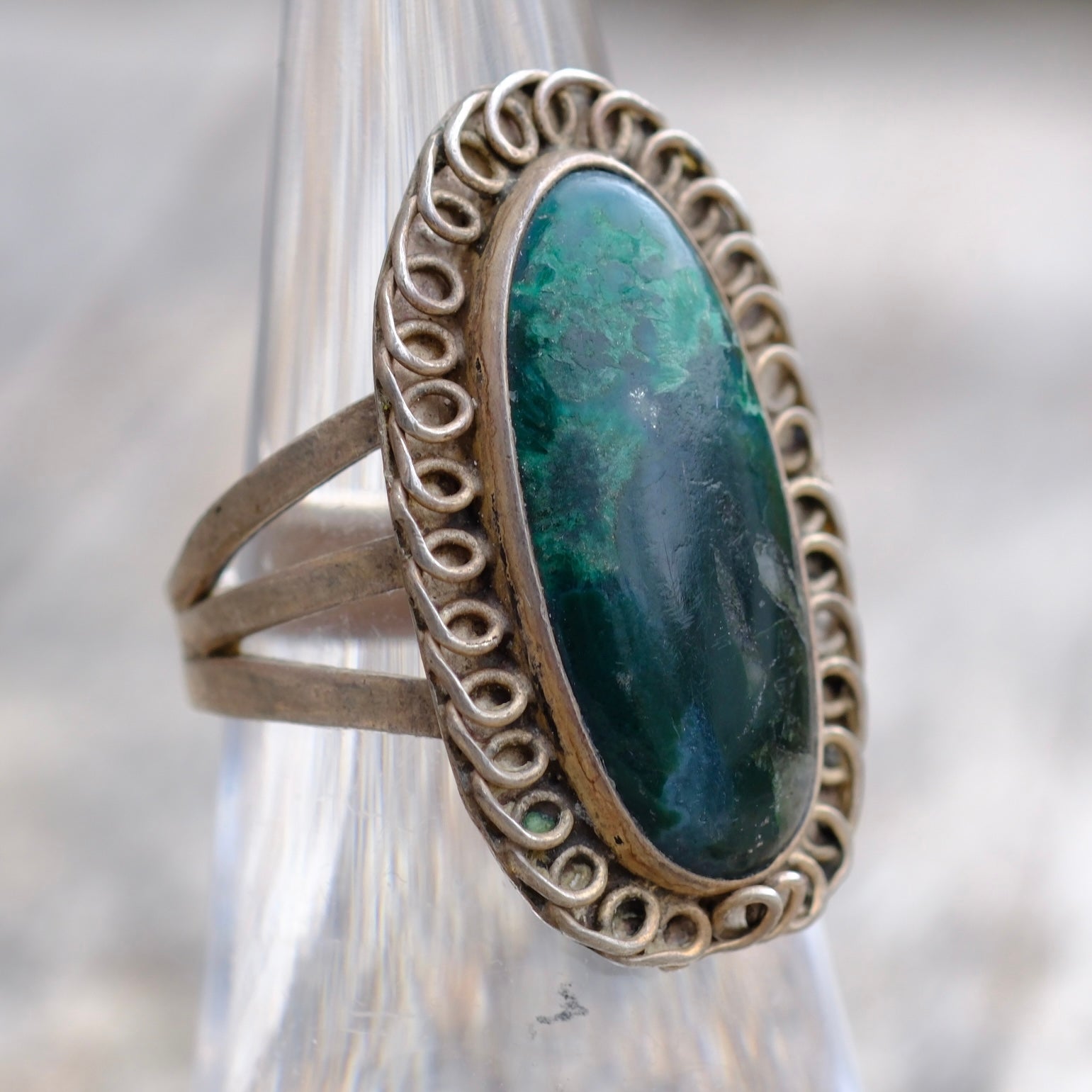 Vintage Sterling Chrysocolla Ring 5.75