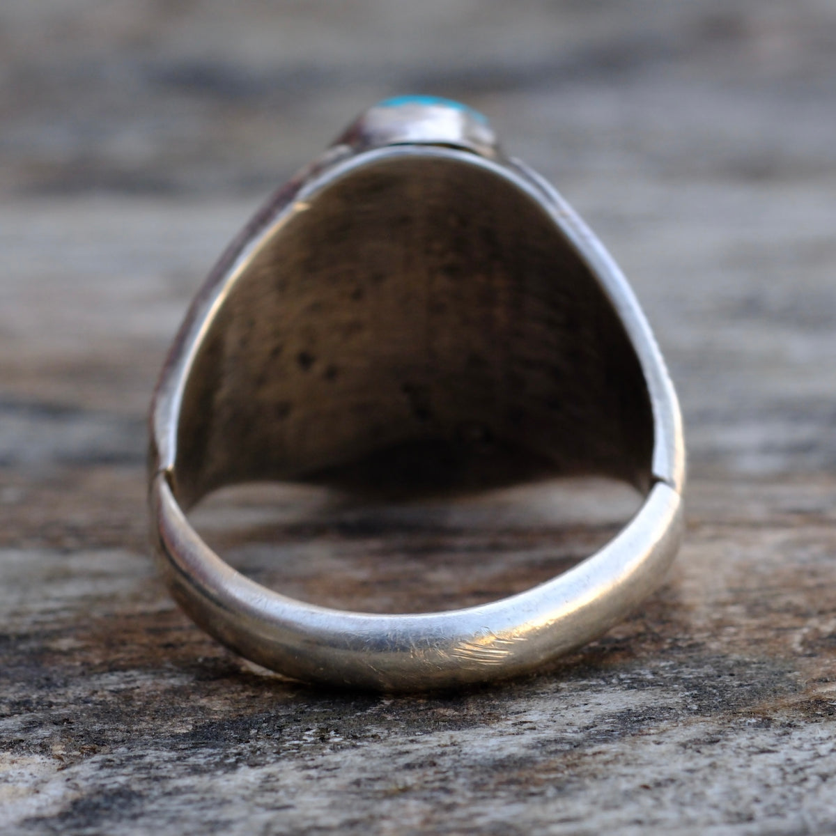 Vintage Sterling 2-Stone Turquoise Ring 10.75