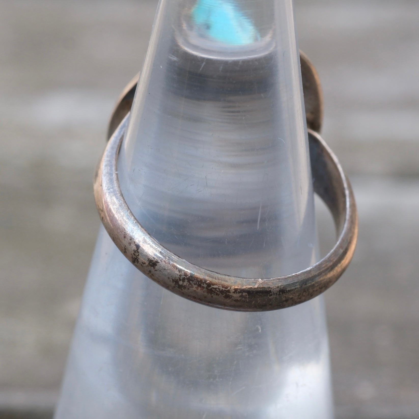 Vintage Sterling Turquoise Roper Ring 4.25