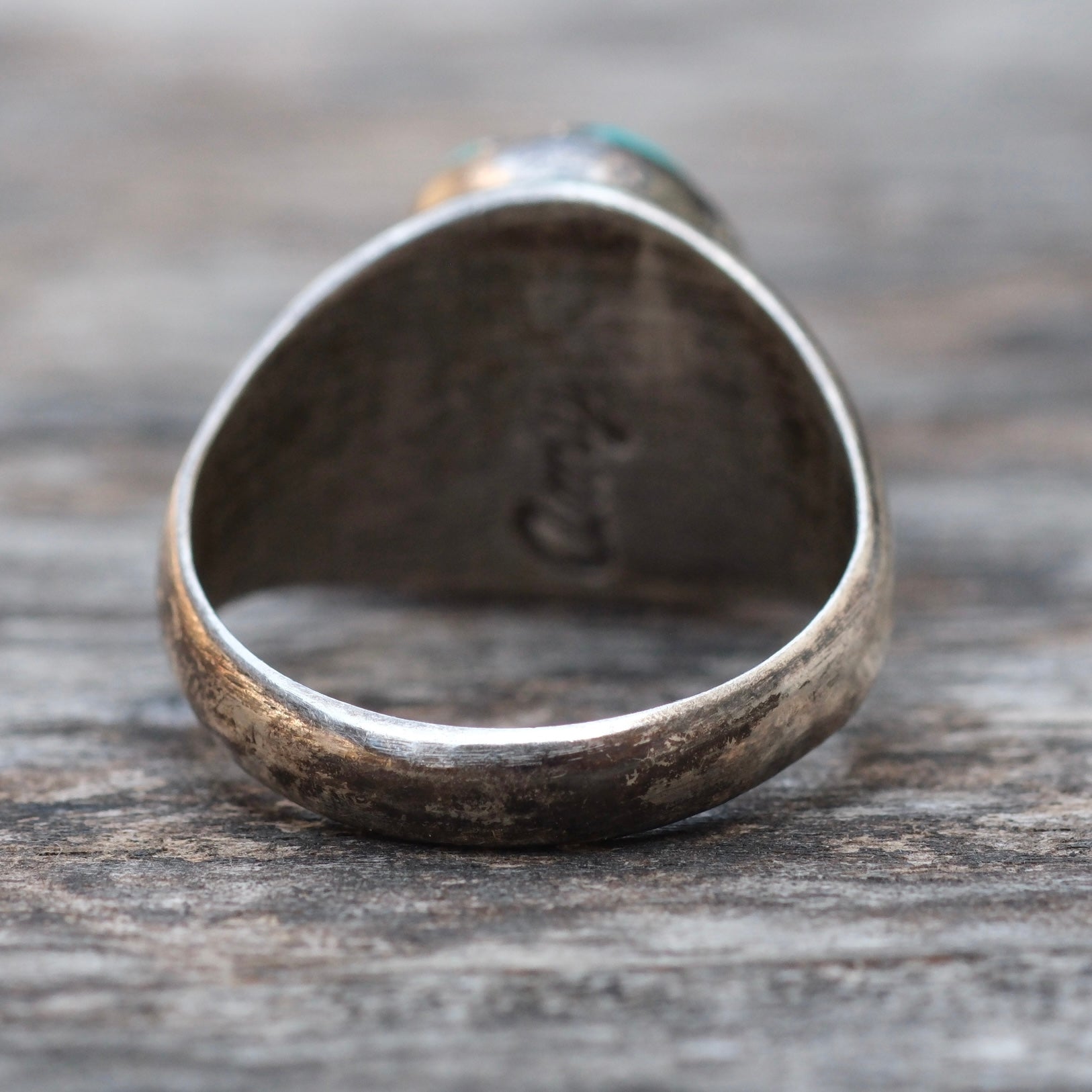 Vintage Sterling Turquoise Inlay Hummingbird Ring 10.25 Amy Quandelacy