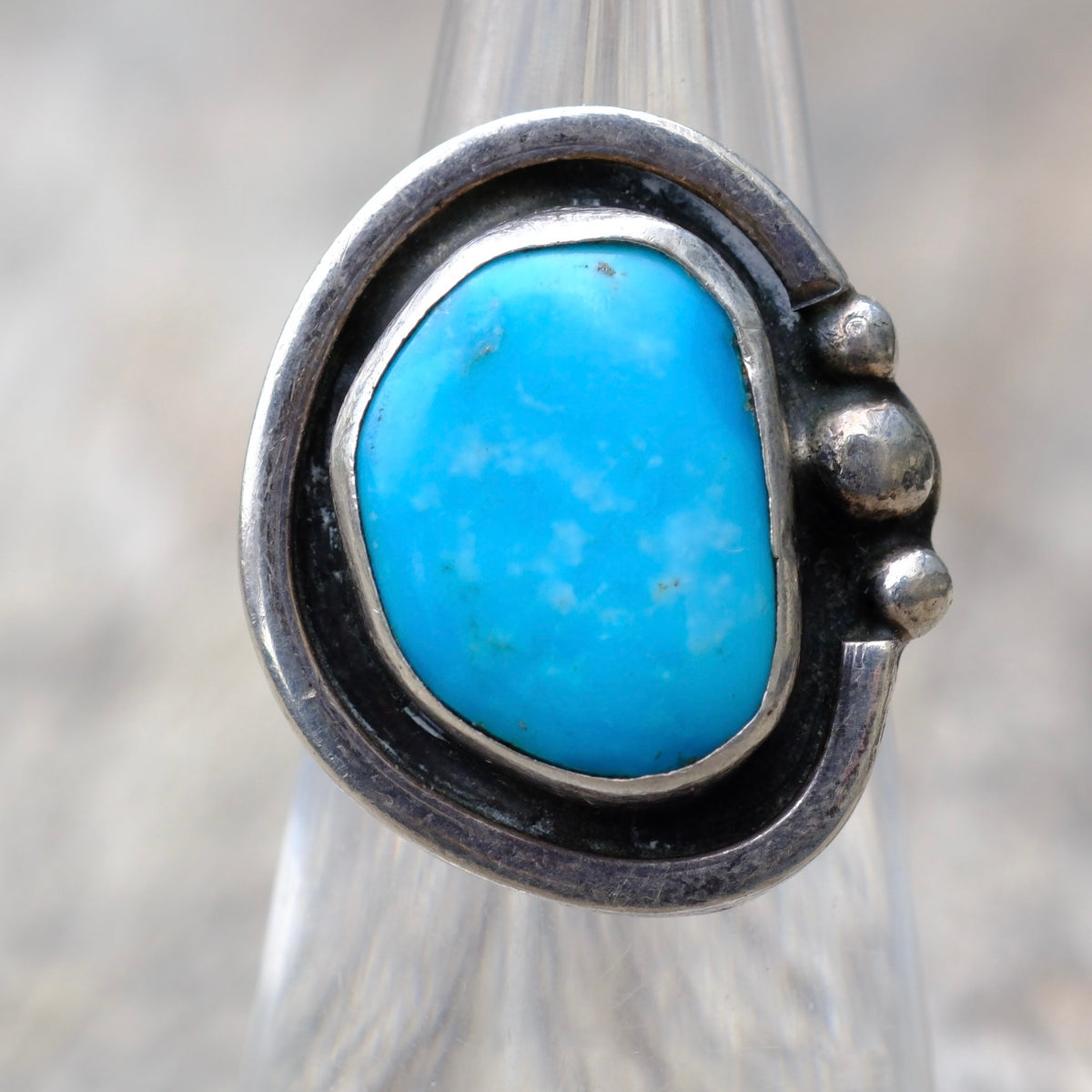 Vintage Sterling Turquoise Ring 5.5