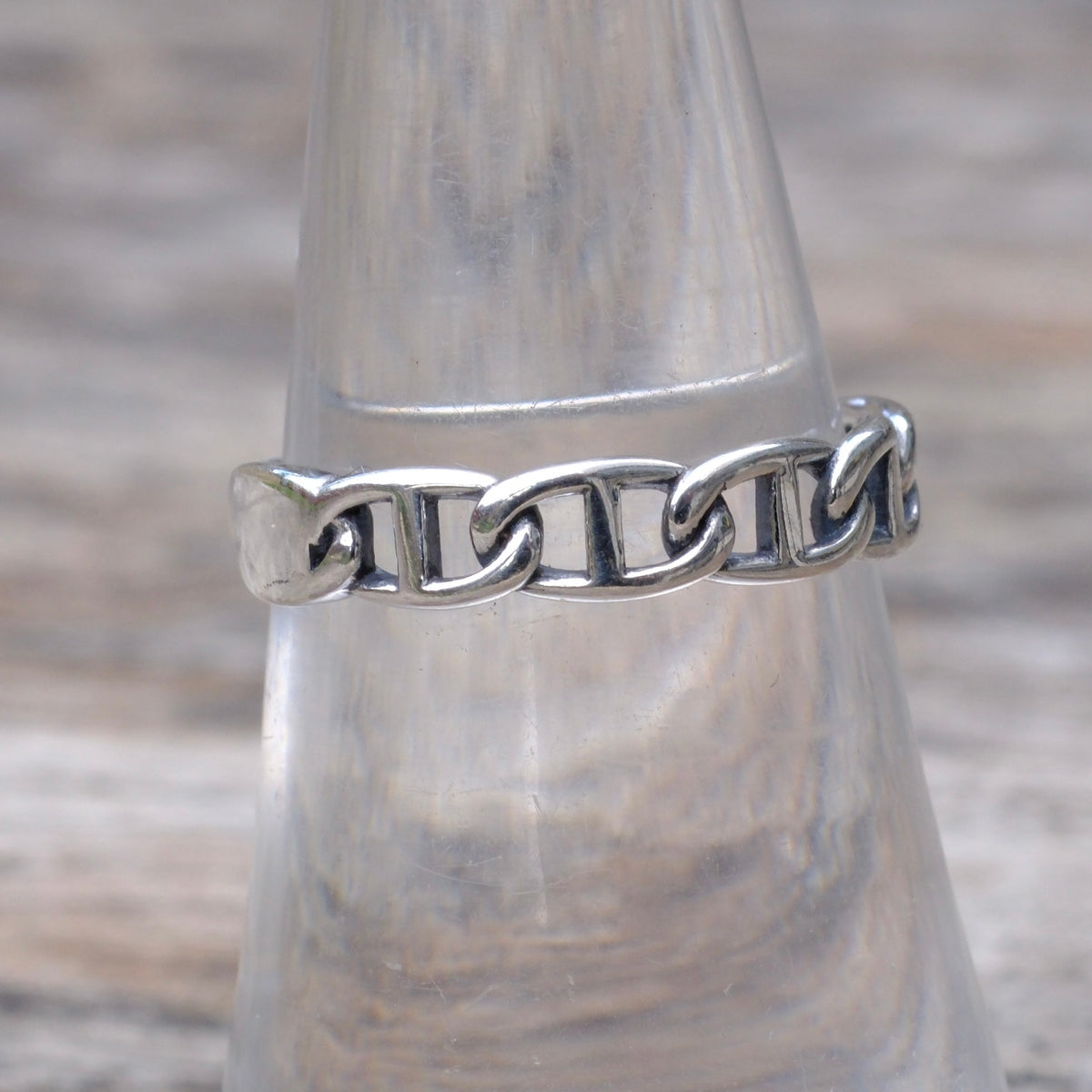 Vintage Sterling Chain Band Ring 7