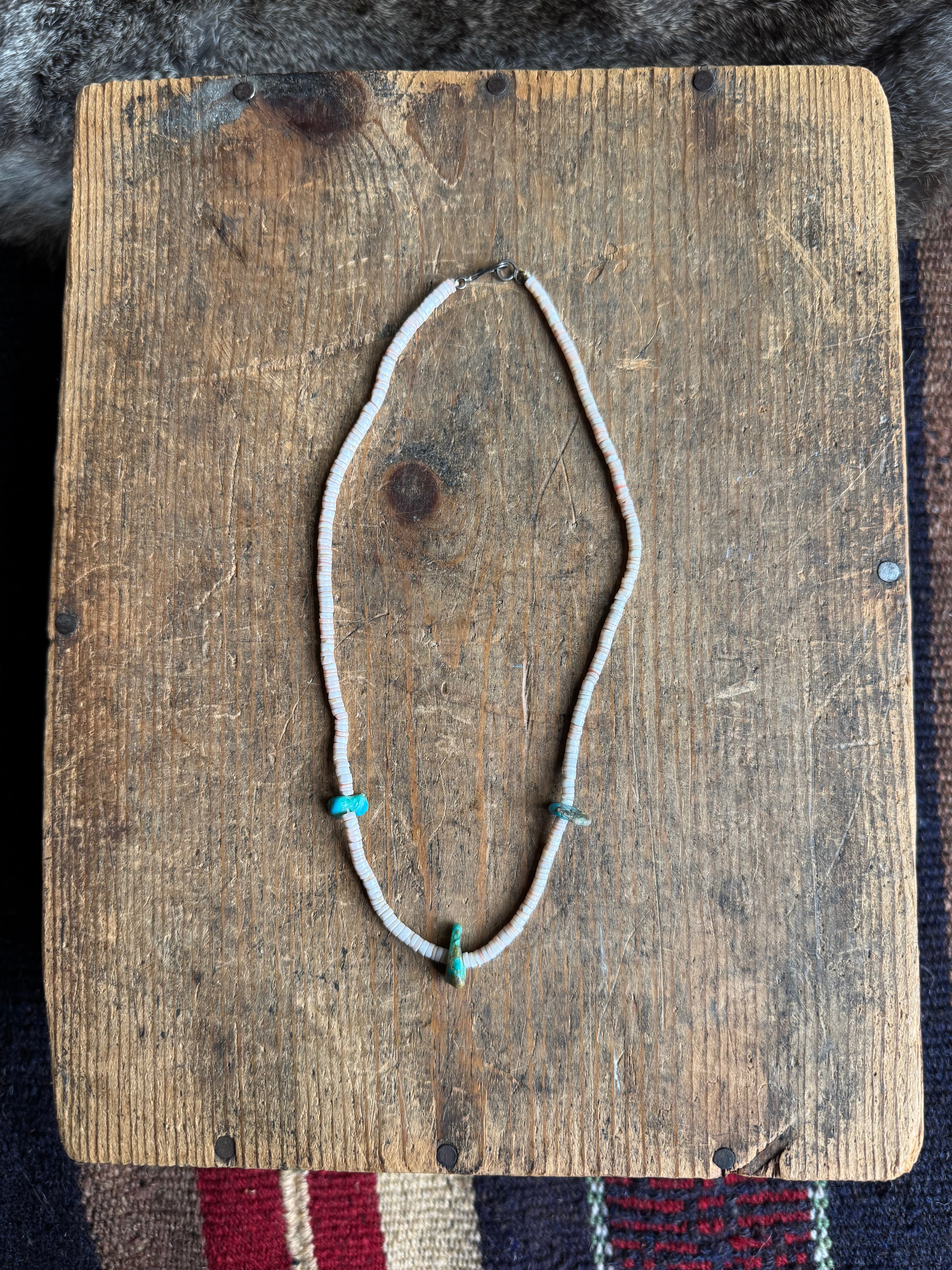 Vintage Shell and Turquoise Necklace