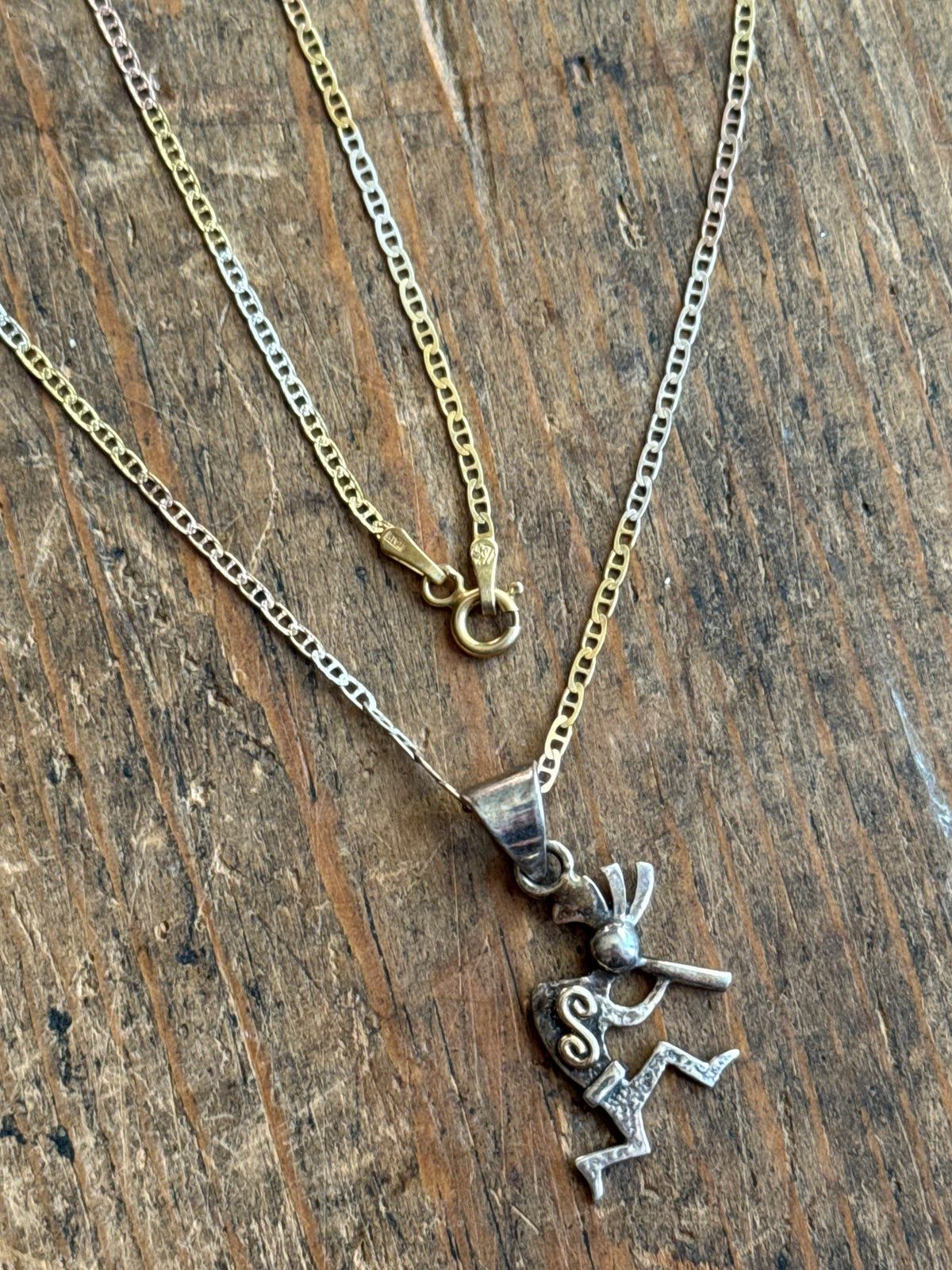 Vintage Sterling Silver Kokopelli Necklace