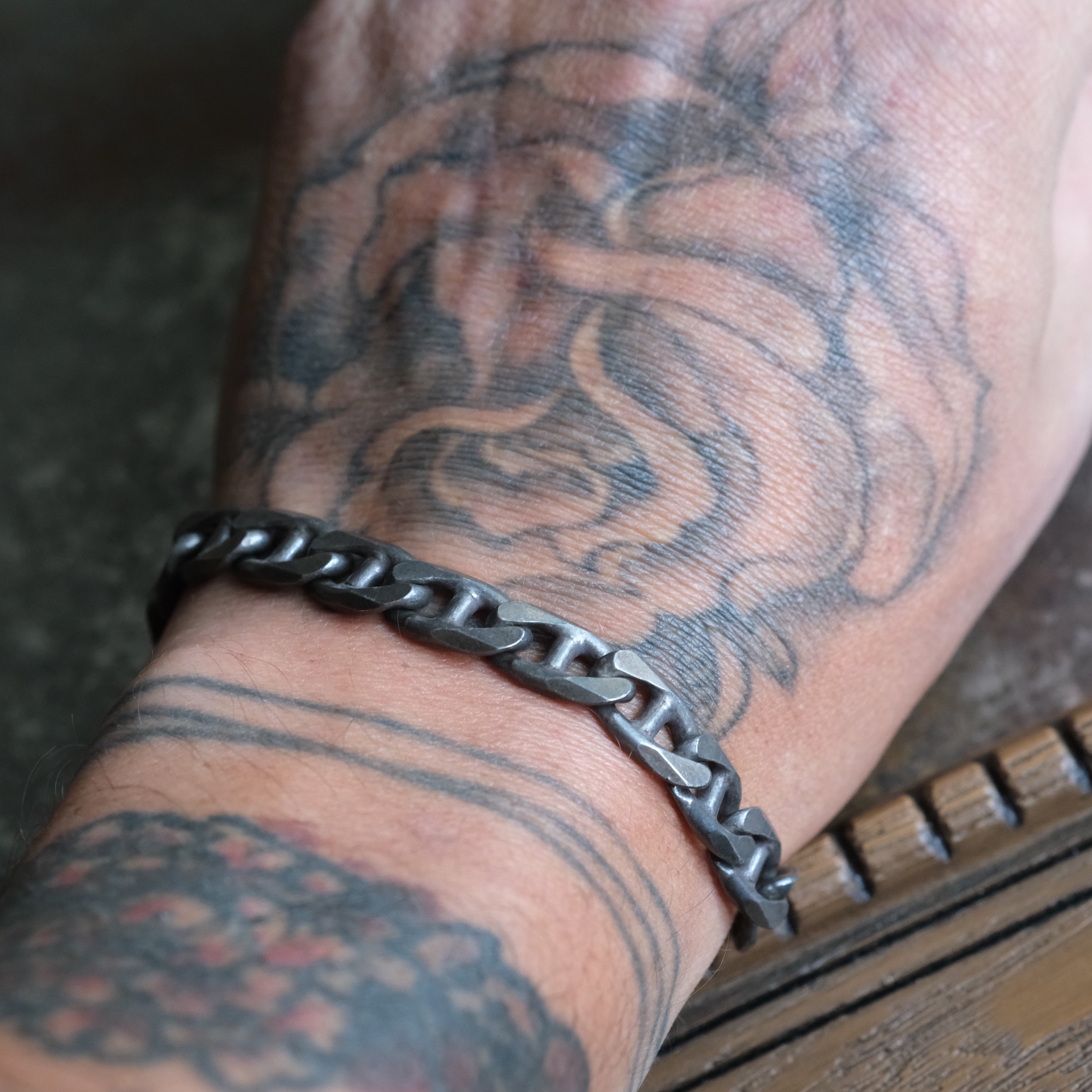 Vintage Sterling Silver Mariner Chain Bracelet