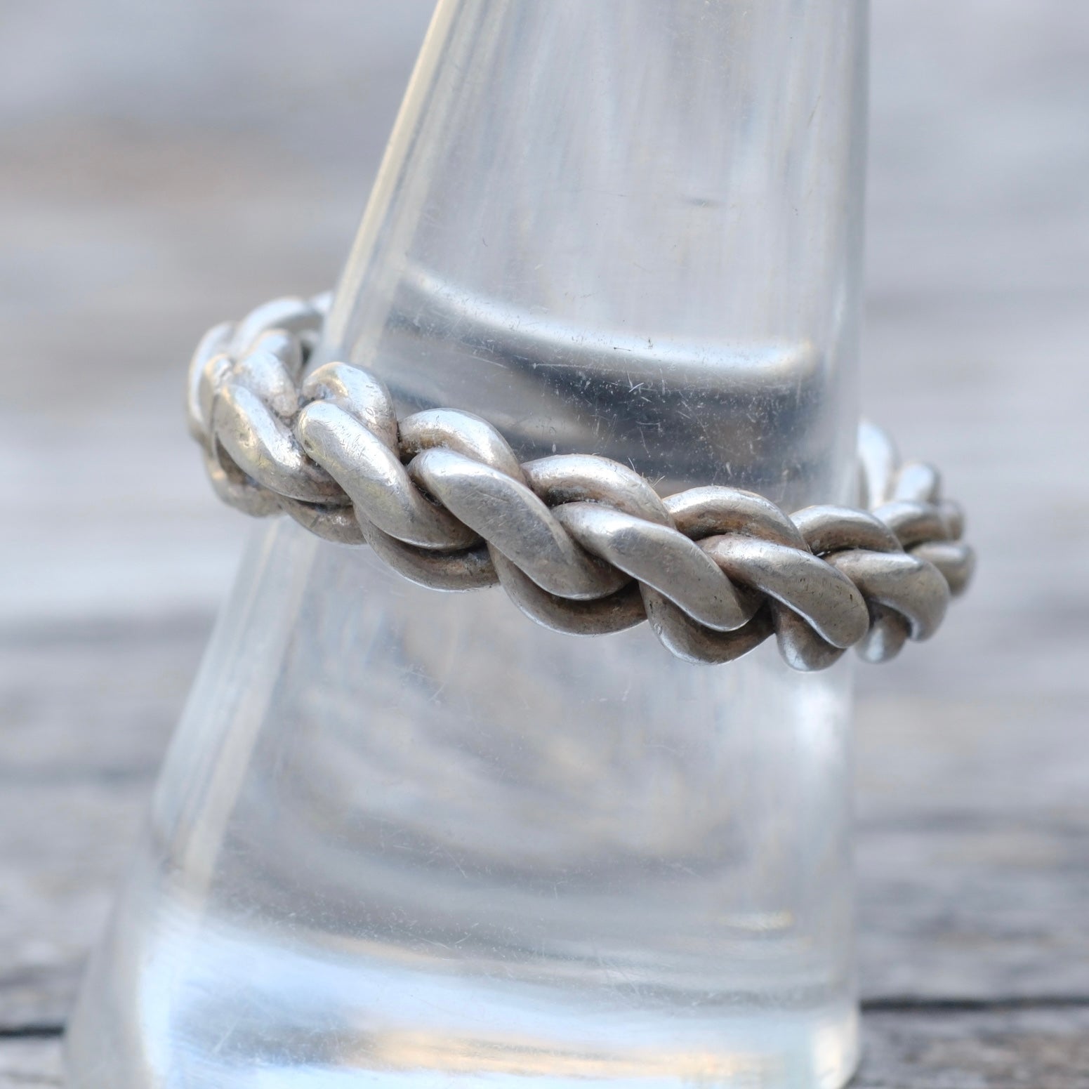 Vintage Sterling Silver Braided Ring 9