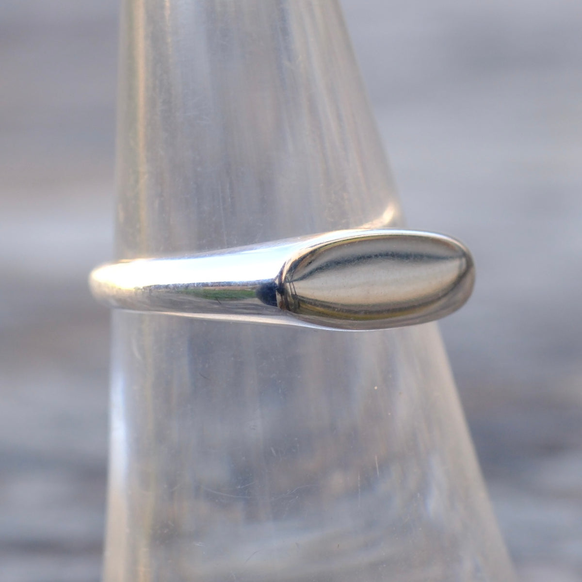 Vintage Sterling Silver Skinny Signet Ring 6.75