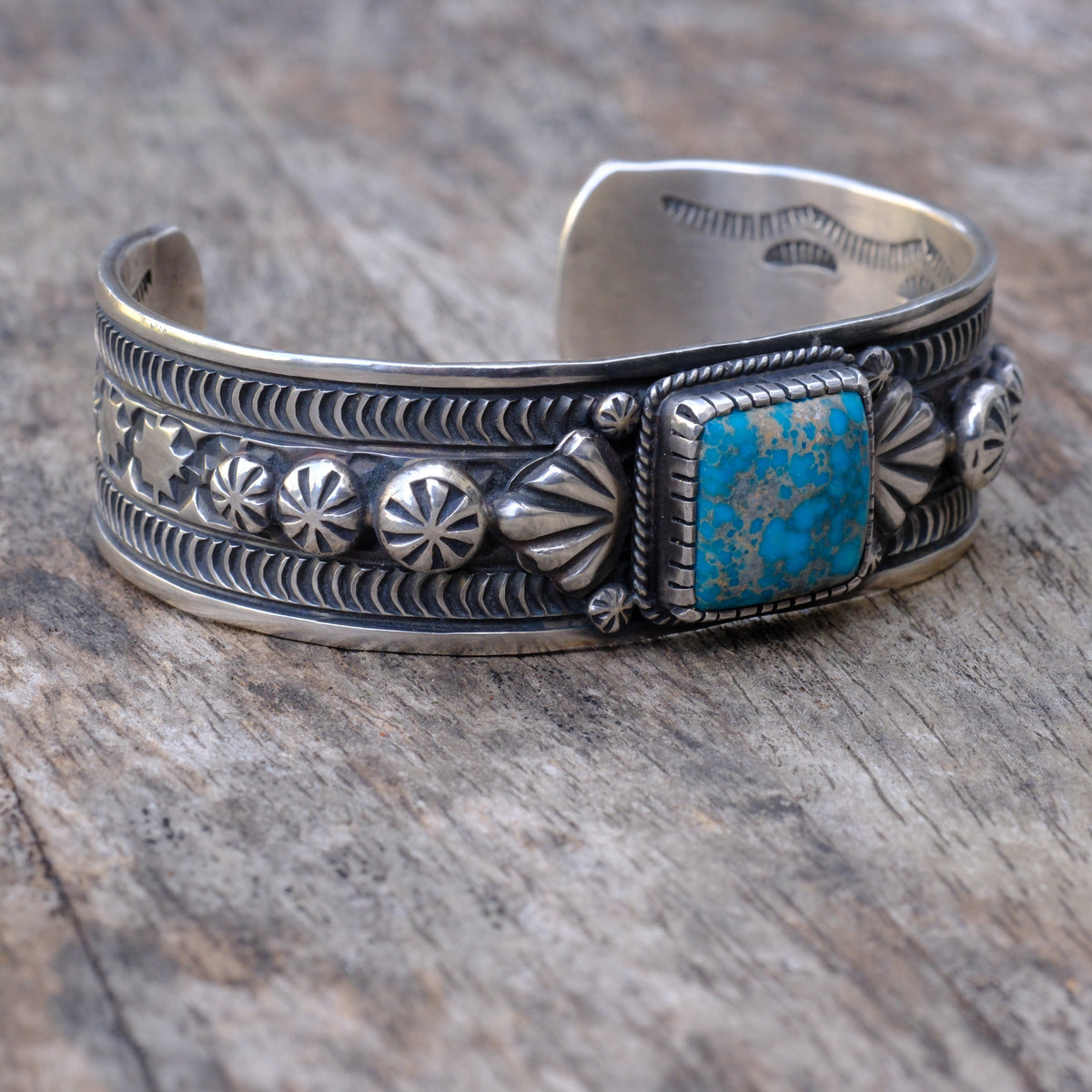 Sterling Silver Vernon Begay Stamped Cuff Bracelet