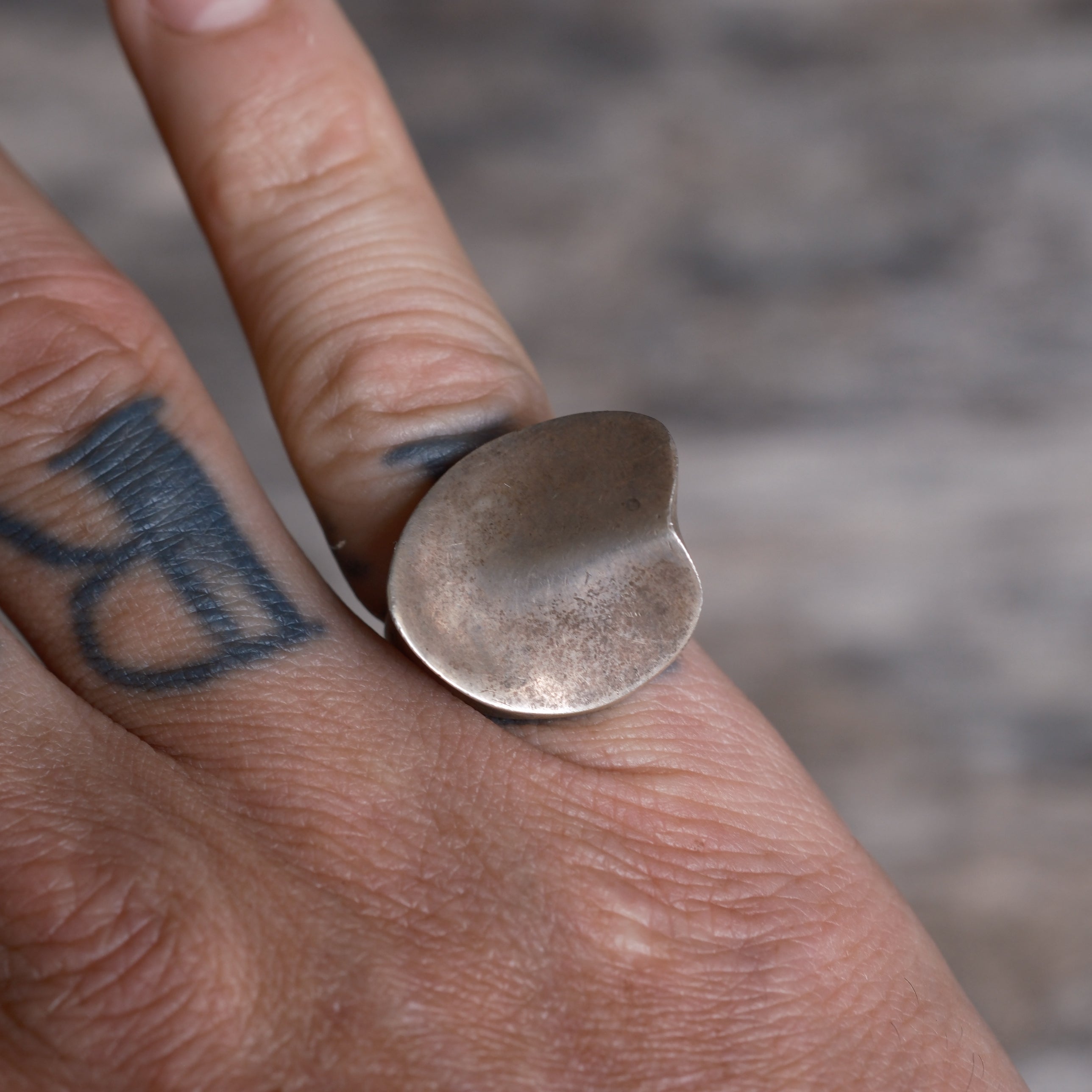 Vintage Sterling Silver Modernist Ring 5.5