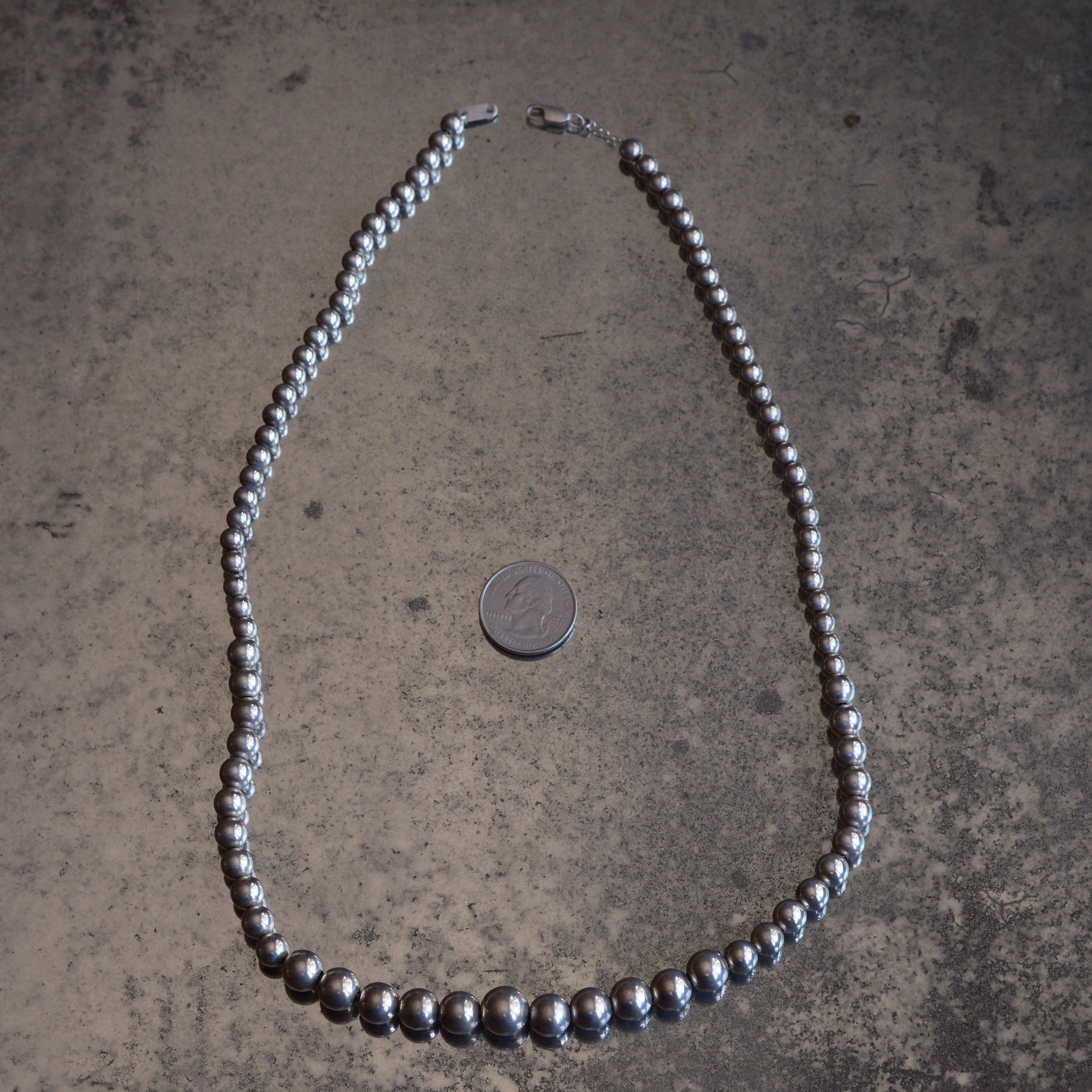 Vintage Sterling Silver Graduated Ball Chain Necklace 24.5"