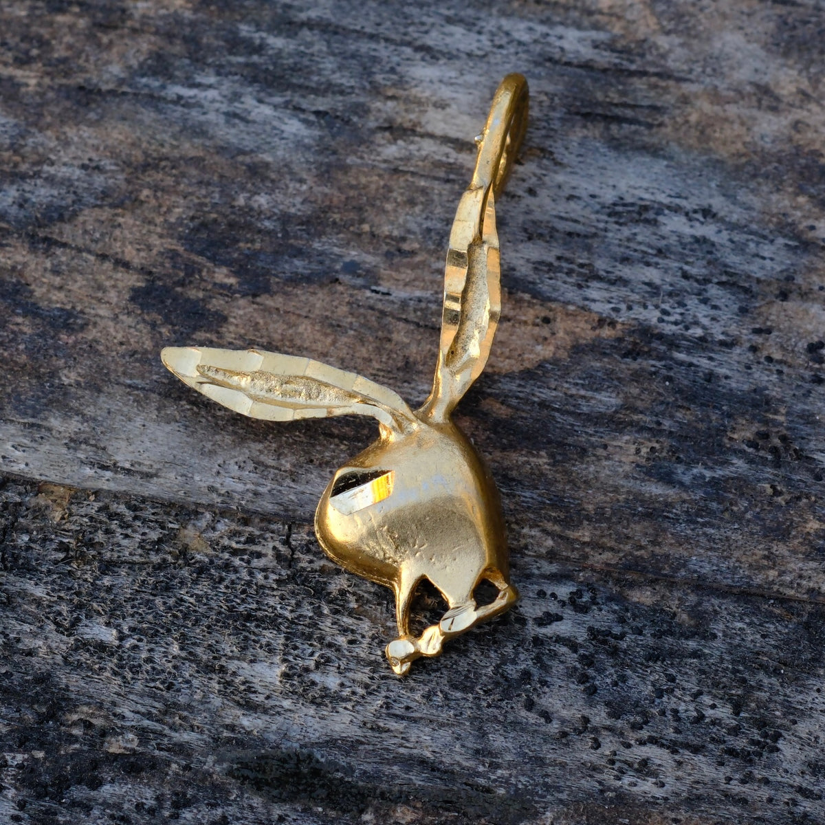 Vintage 14K Gold Playboy Bunny Pendant 1"