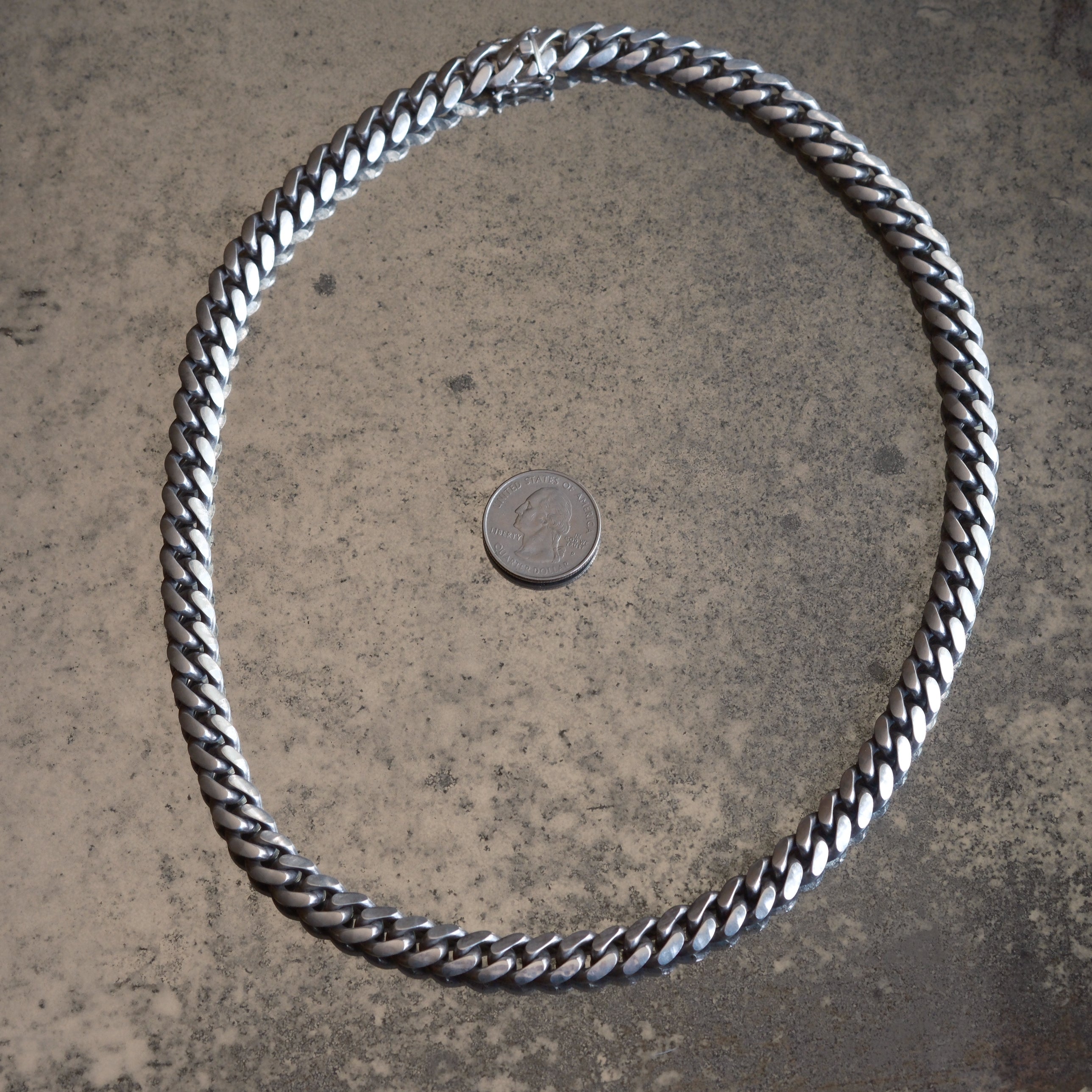 HEAVY Vintage Sterling Curb Chain Necklace 22.5"