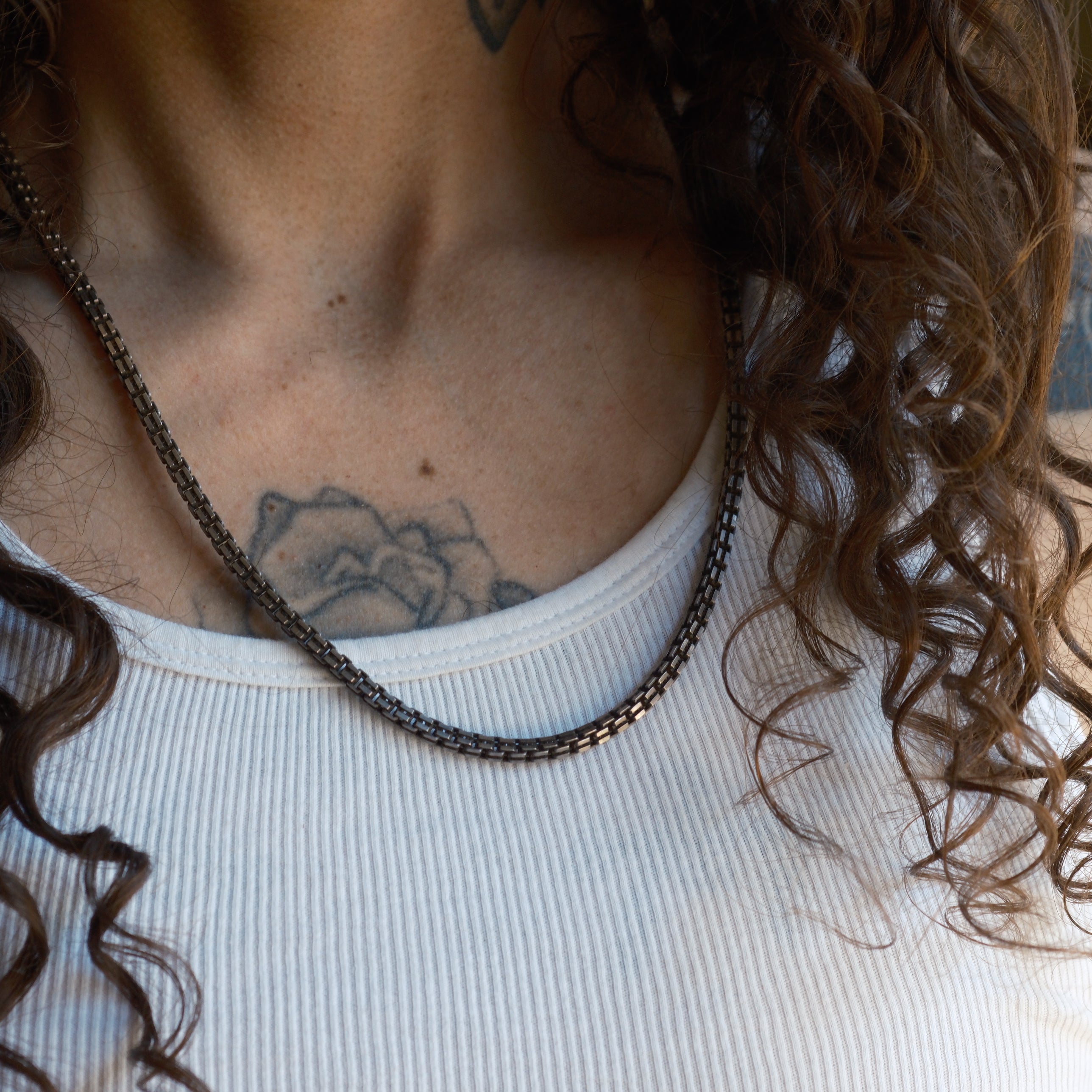 Vintage Sterling Silver Fancy Link Chain Necklace