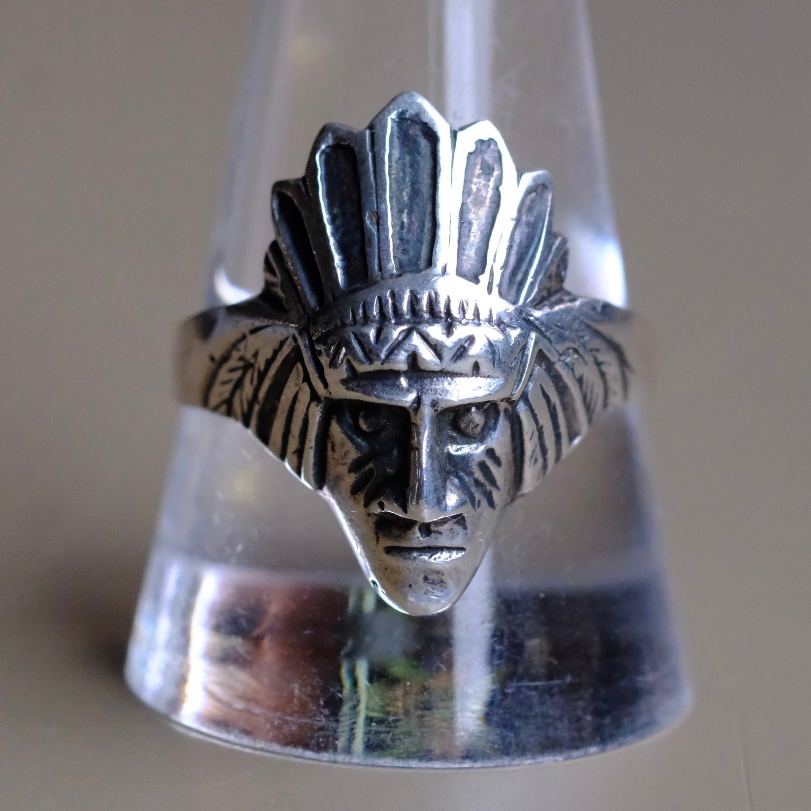 Vintage Sterling Chief Ring 10.75