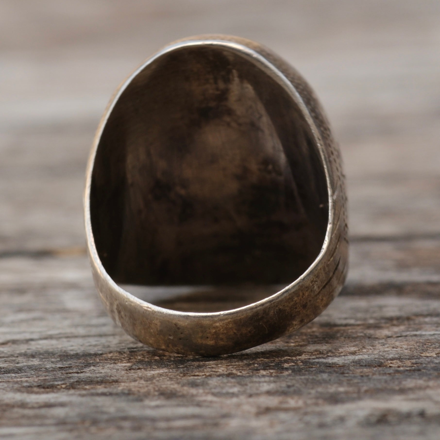 Vintage Sterling Engraved Dome Ring 6.25