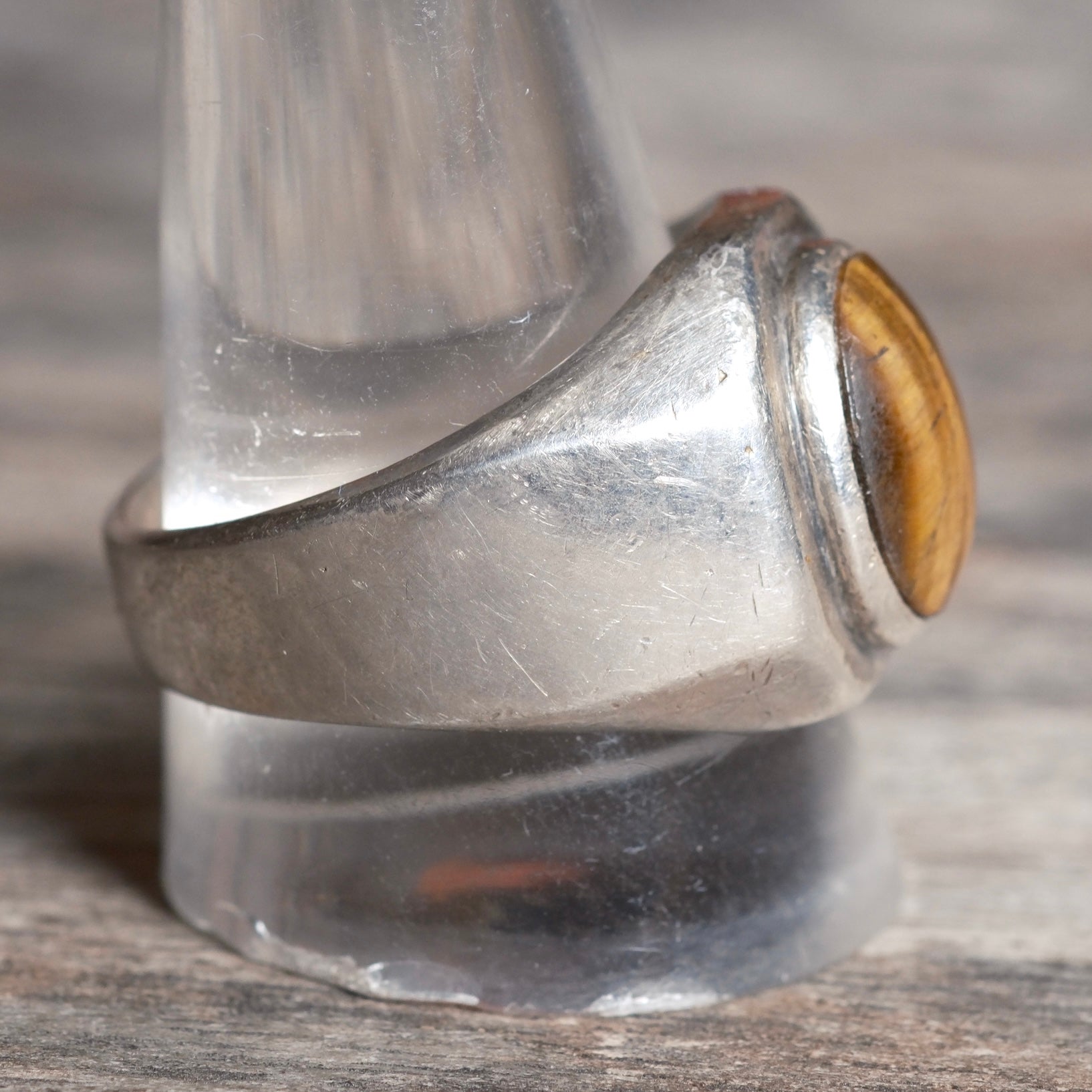 Vintage Sterling Tigers Eye Ring 12.5