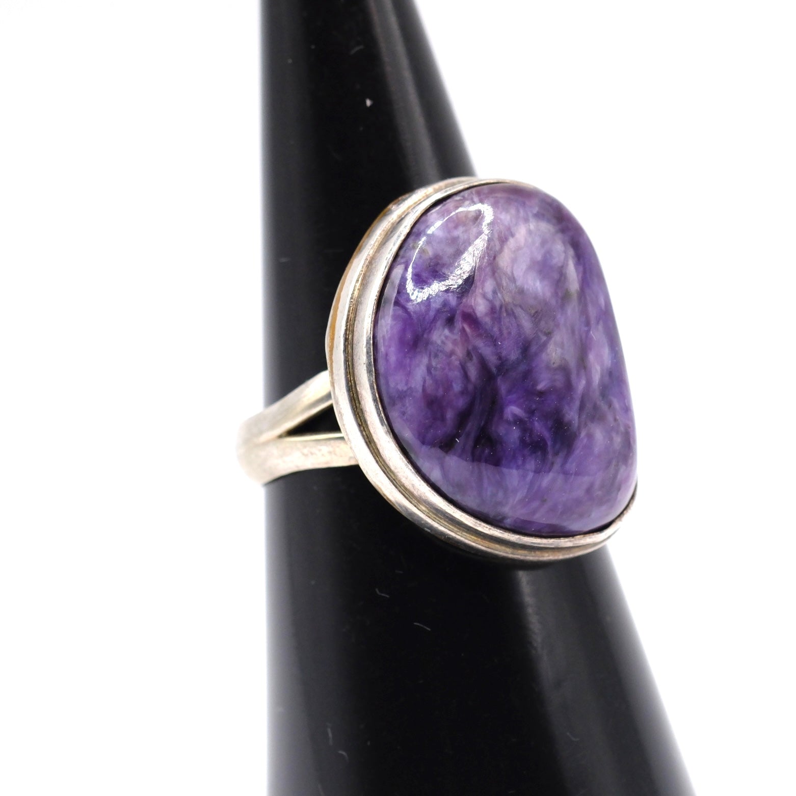 Vintage Sterling Charoite Ring 5.75
