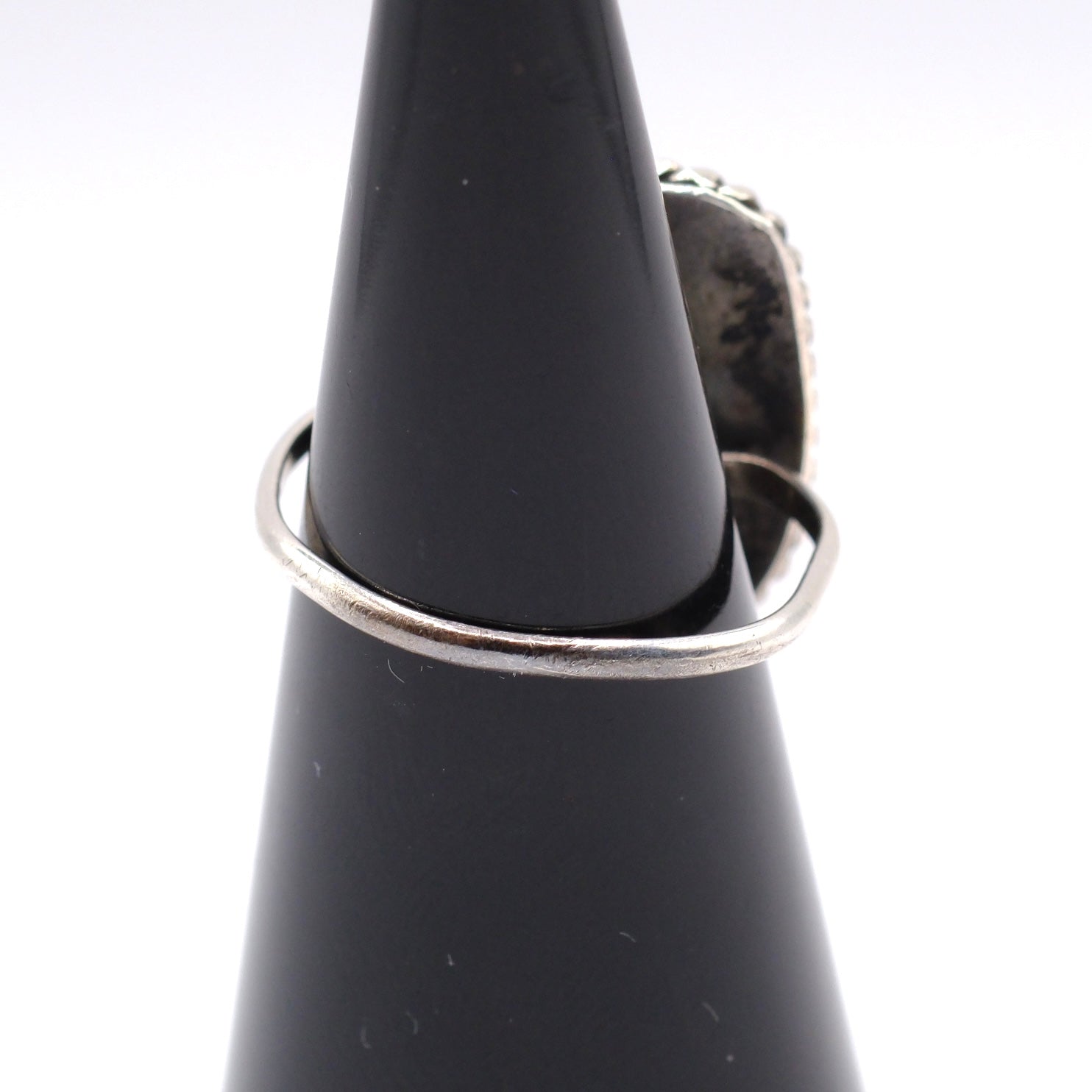 Vintage Sterling Turquoise Roper Ring 4.5