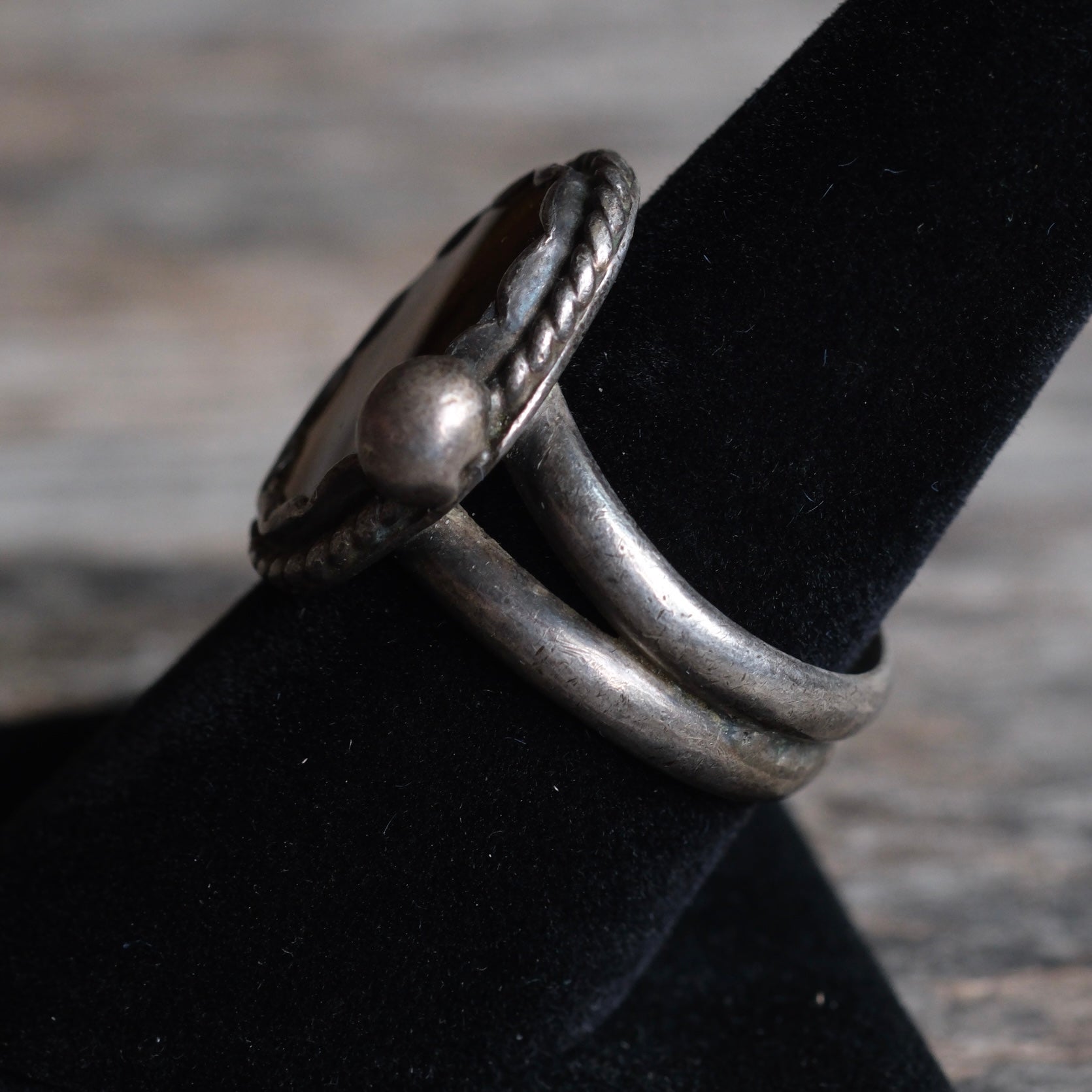 Vintage Sterling Tigers Eye Ring 8.25