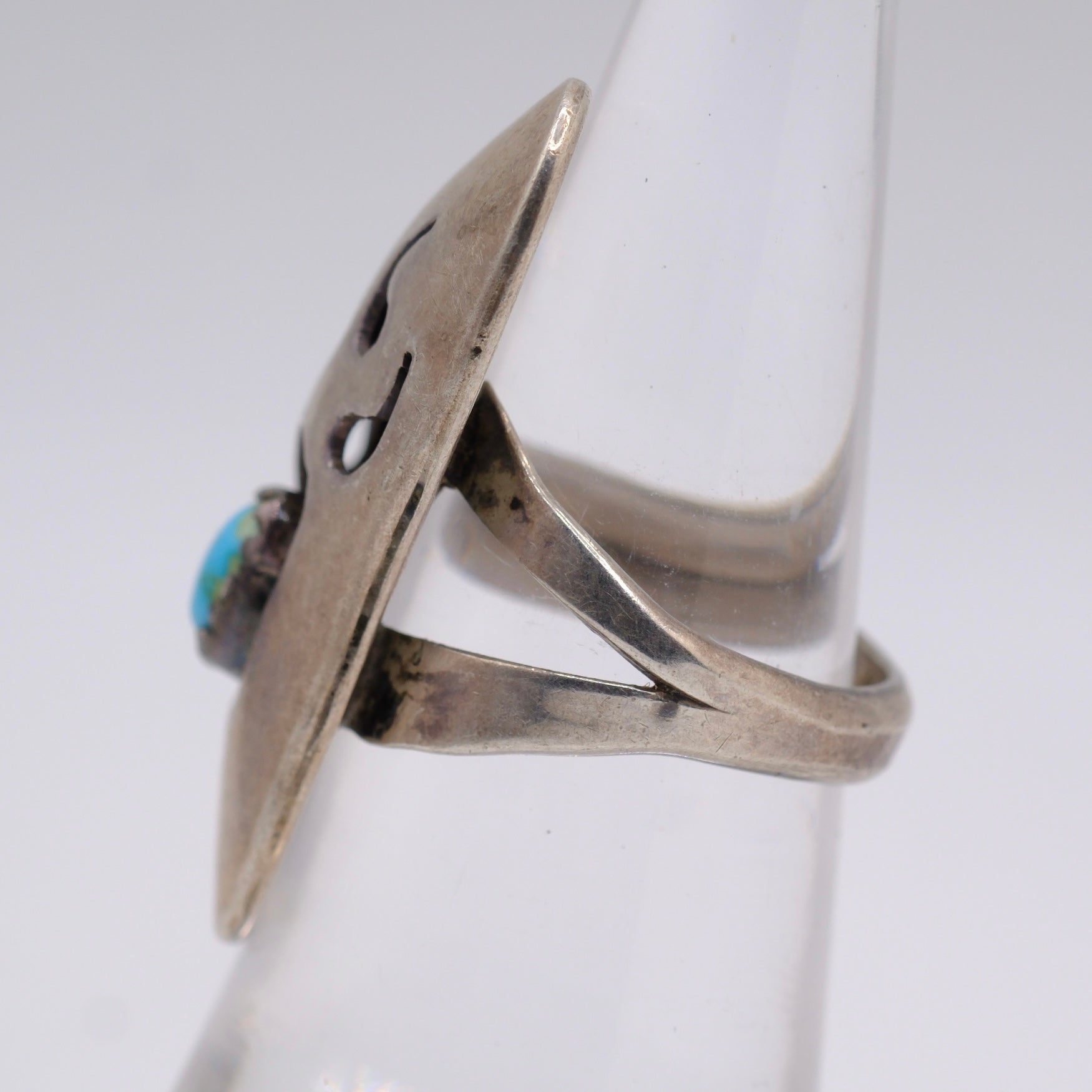 Vintage Sterling Turquoise Bear Paw Ring 5.5