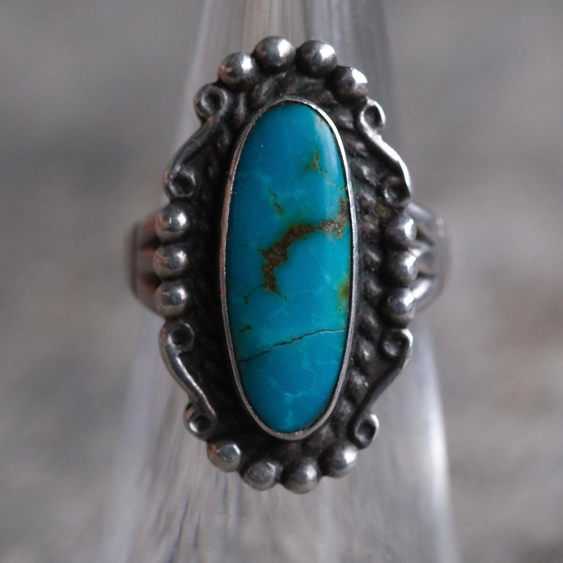 Vintage Sterling Turquoise Ring 5.5