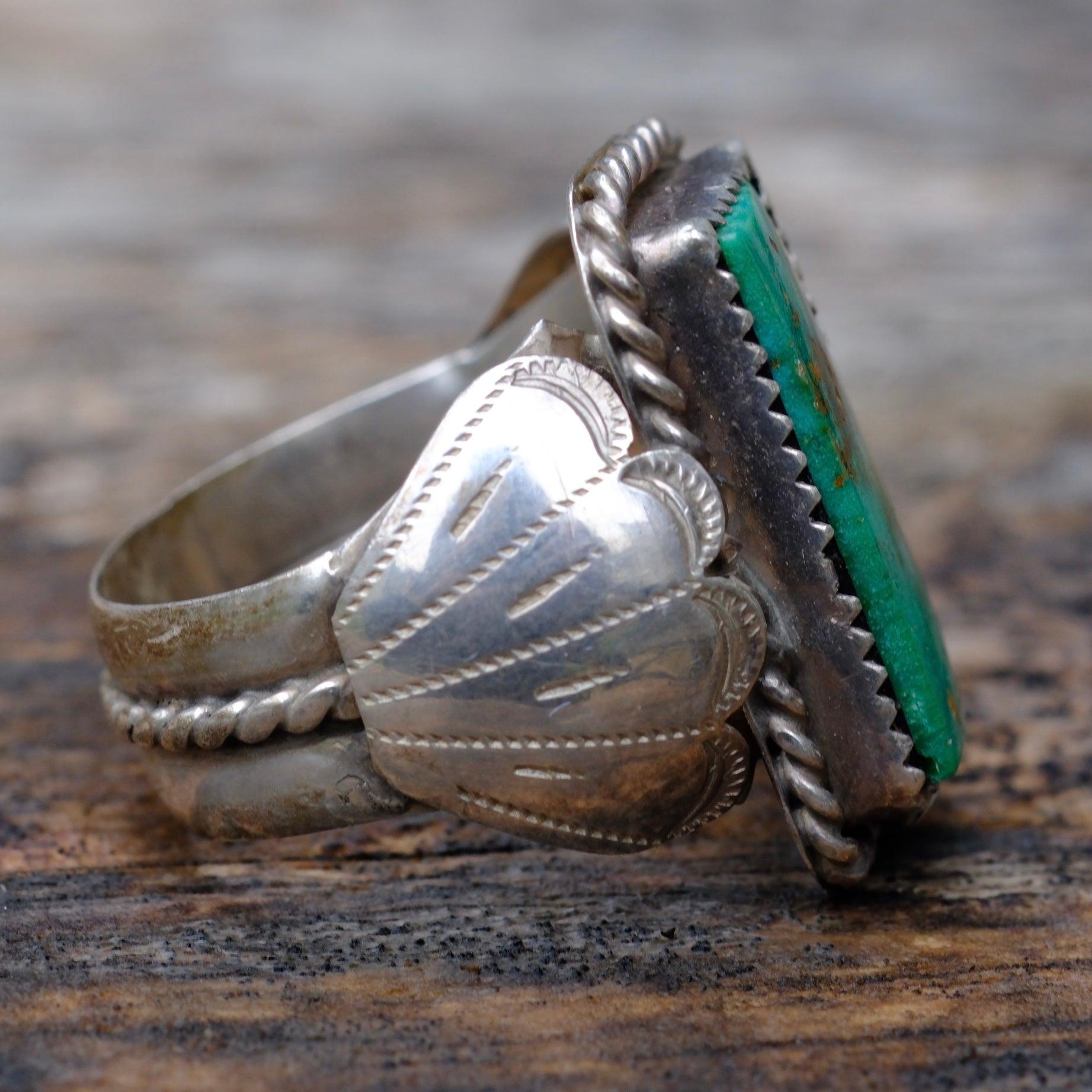 Vintage Sterling Turquoise Ring10.5