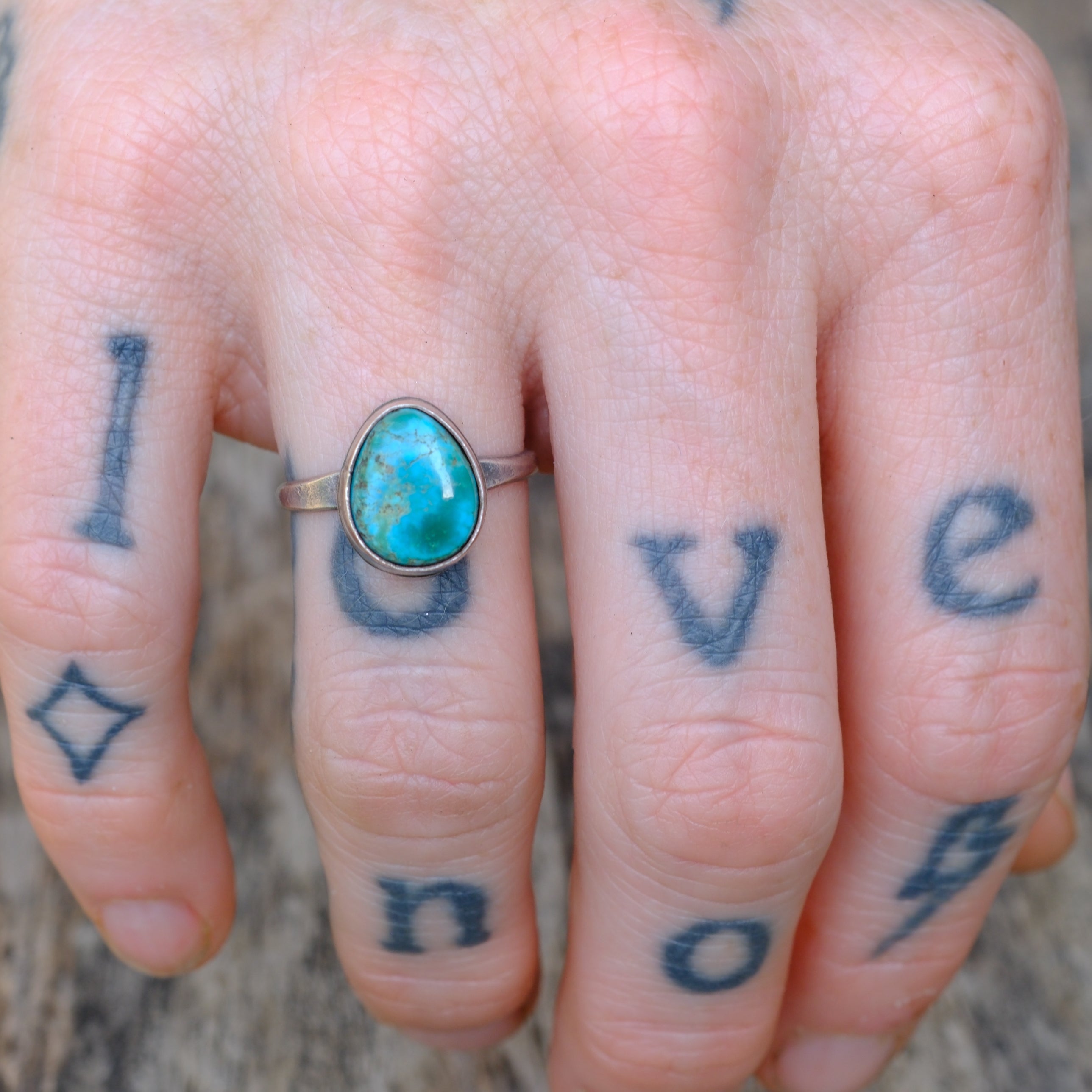 Vintage Sterling Turquoise Ring 5.5