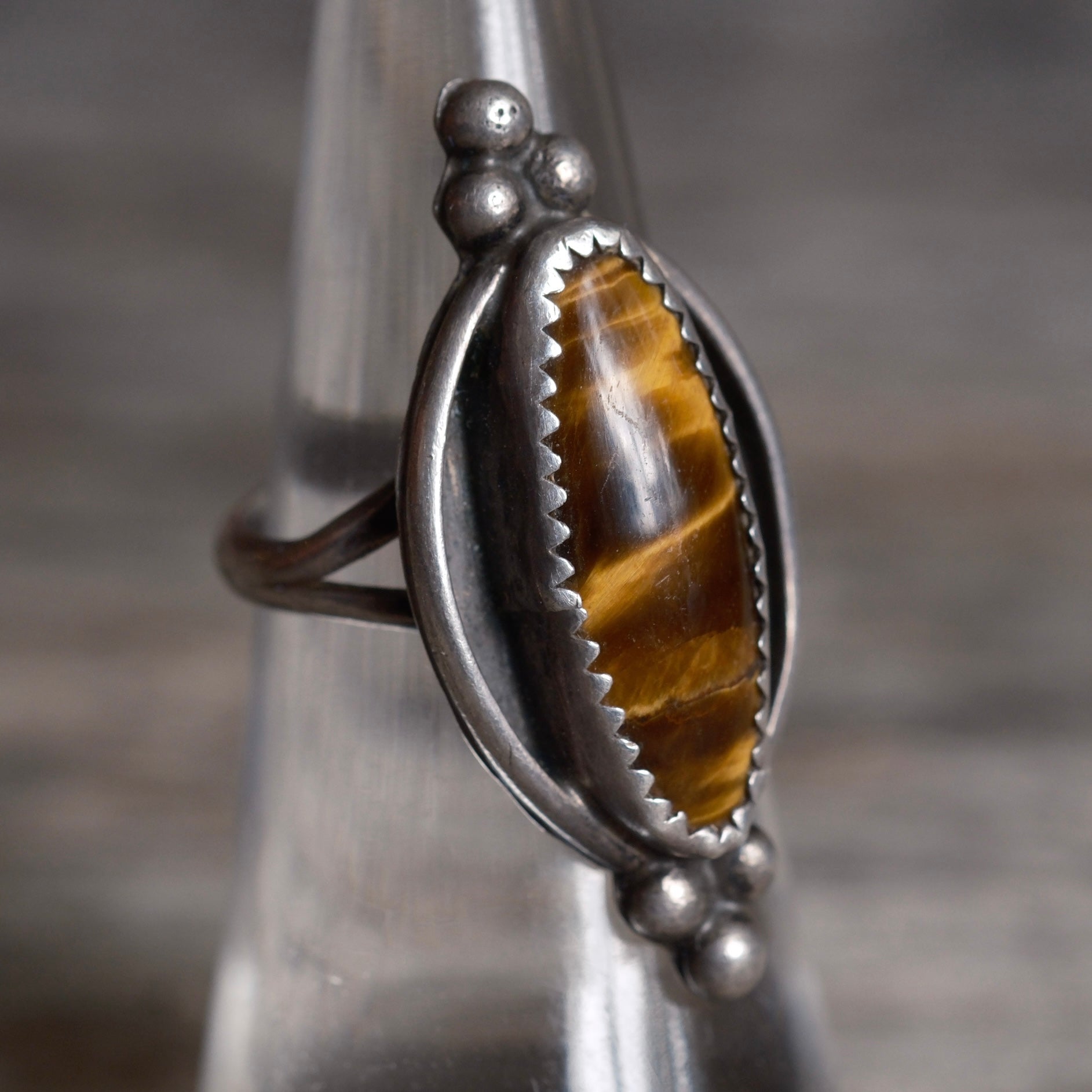 Vintage Sterling Tigers Eye Ring 5.25