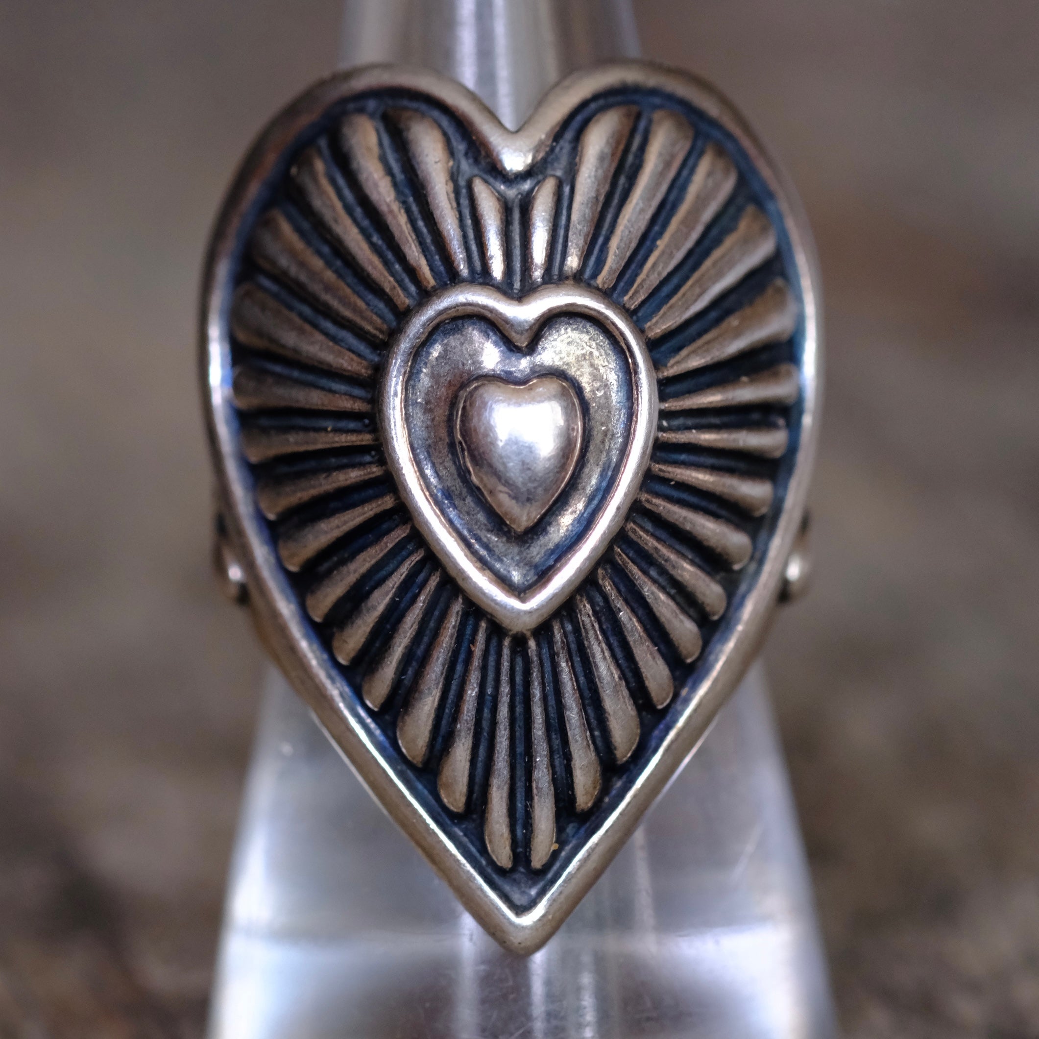 Vintage Sterling Heart Ring 9