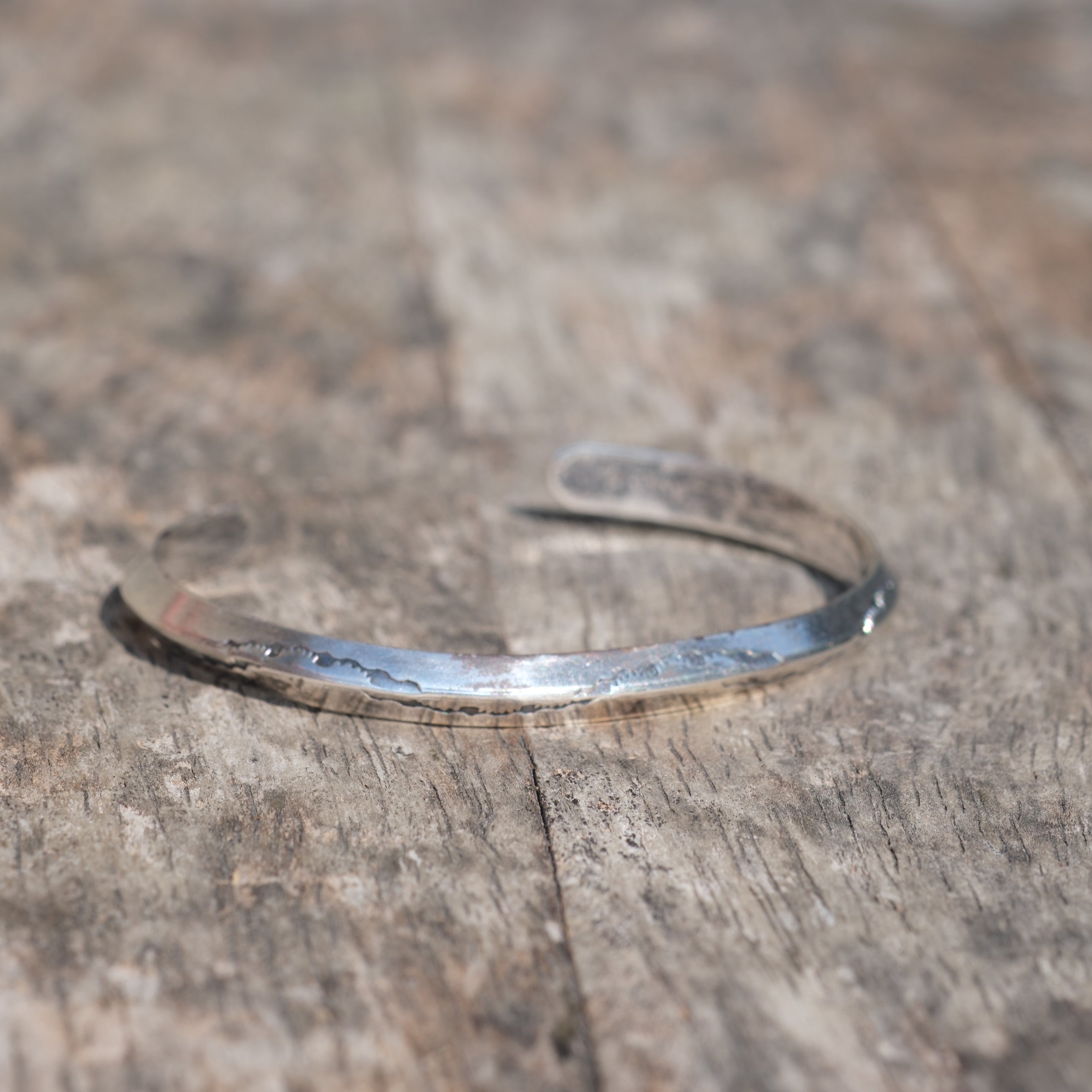 Vintage Sterling Silver Stamped Triangle Cuff