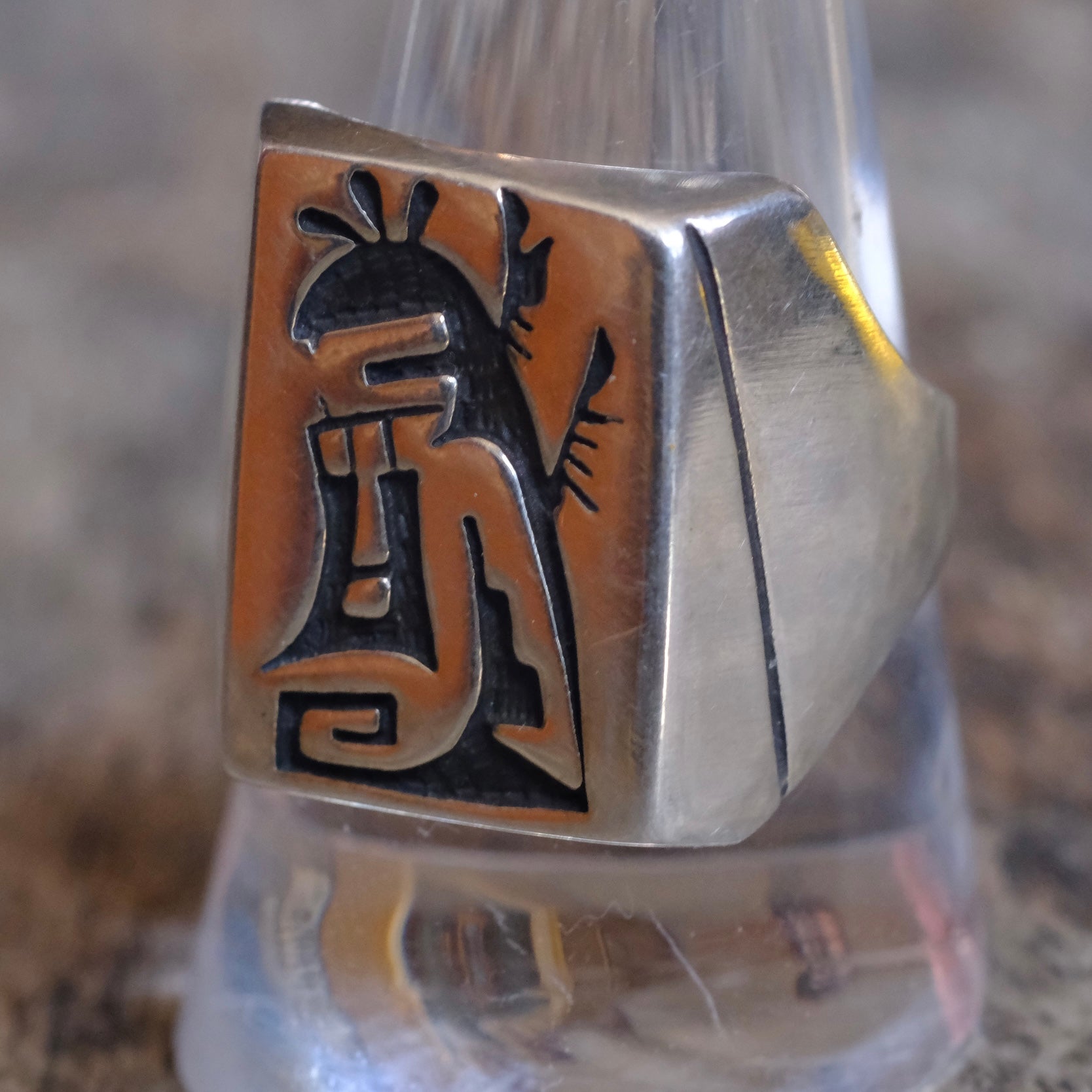 Vintage Sterling Silver Hopi Ring 10.25