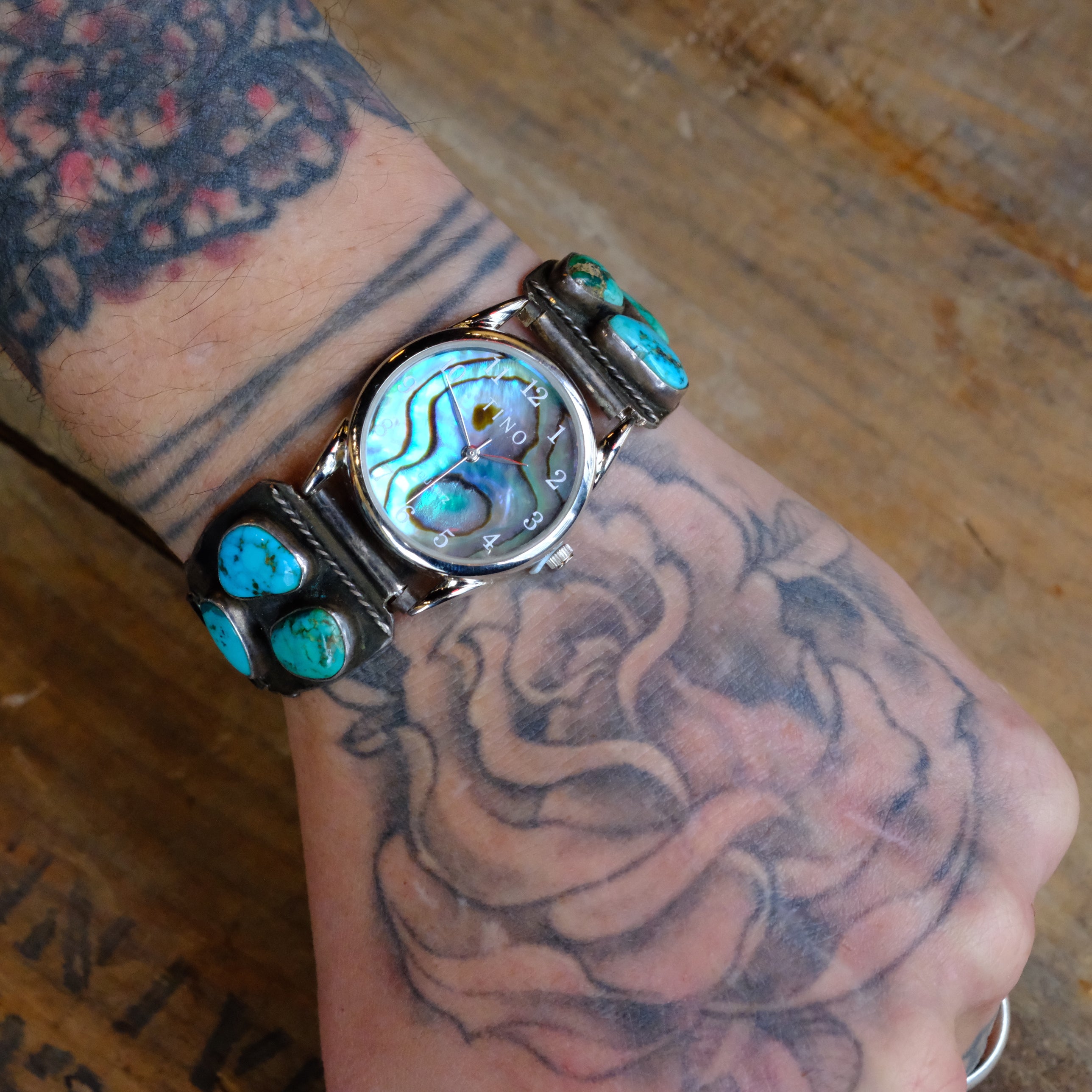 Vintage Sterling 6-Stone Turquoise Watch