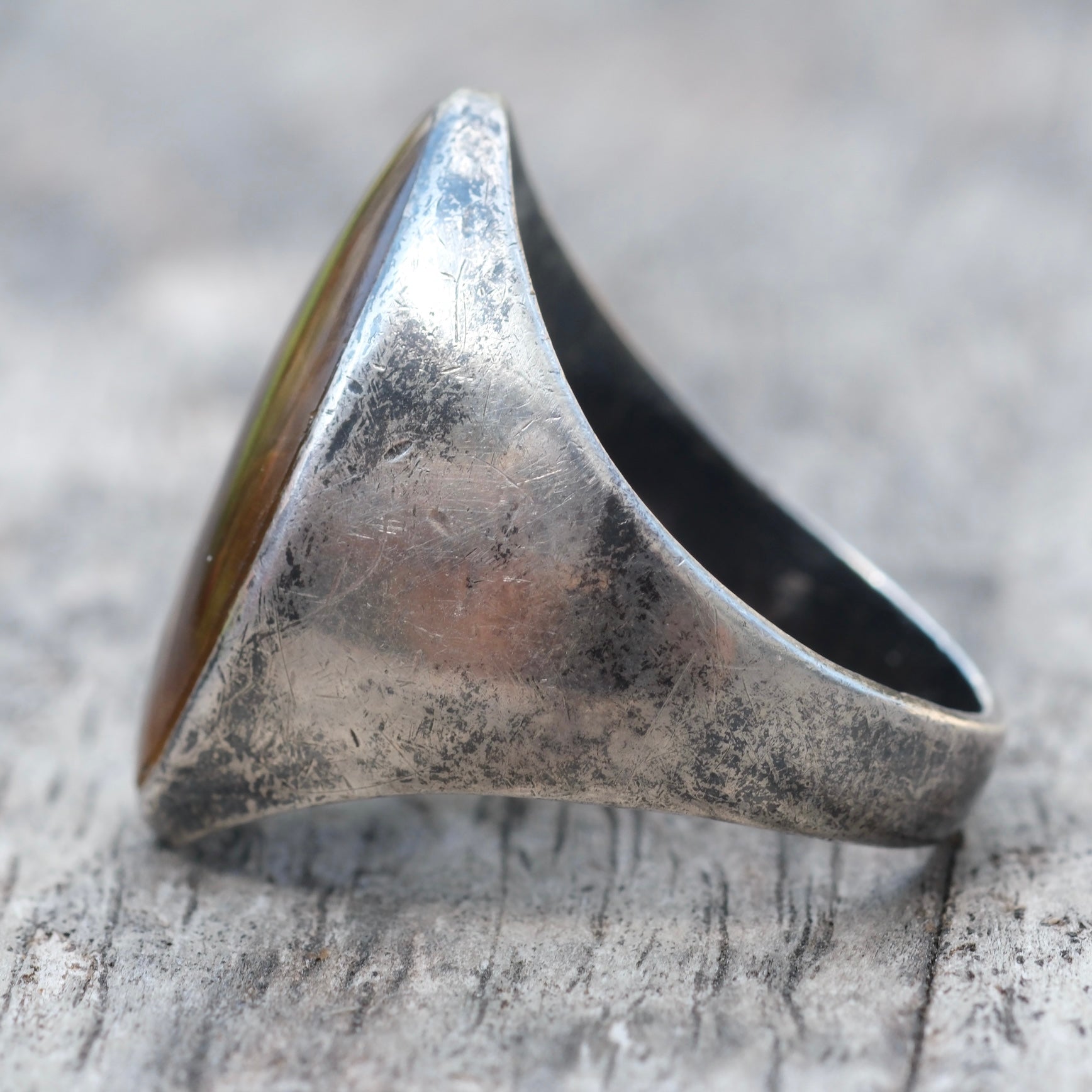 Vintage Sterling Tigers Eye Ring 11.25