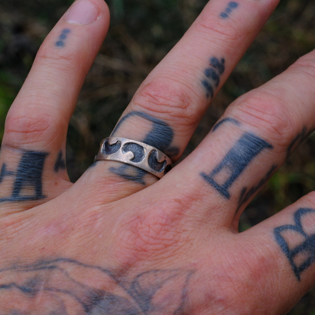 Vintage Sterling Stamped Band Ring 9
