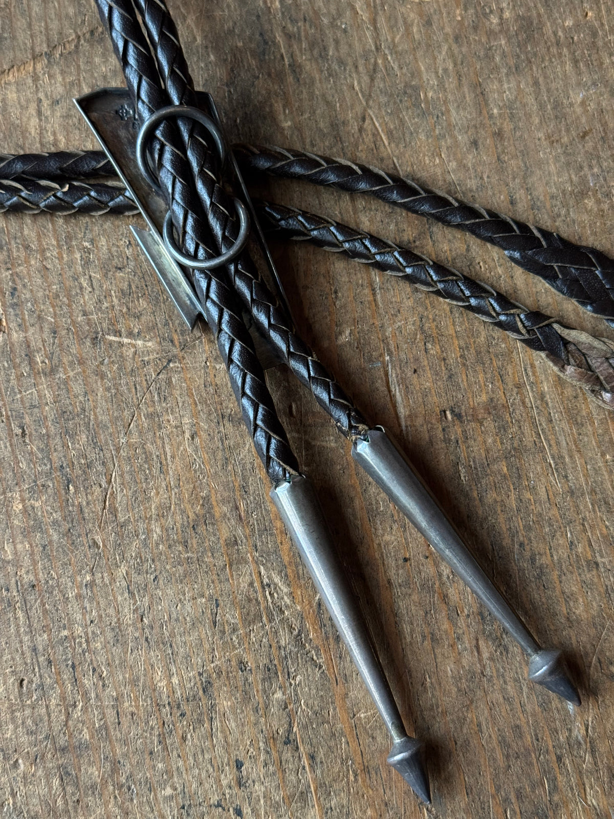 Vintage Sterling Silver Multistone Inlay Bolo
