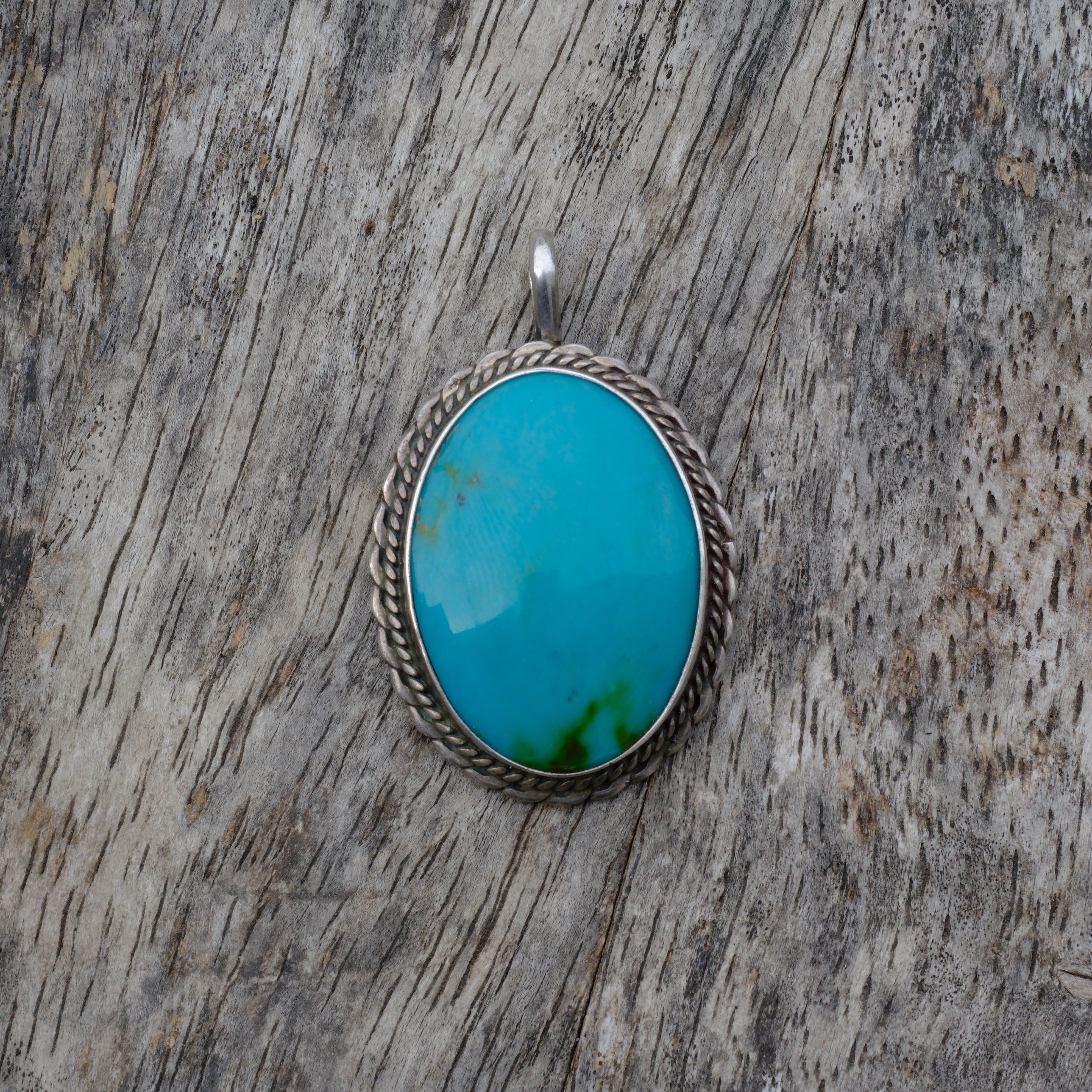 Vintage Sterling Turquoise Pendant
