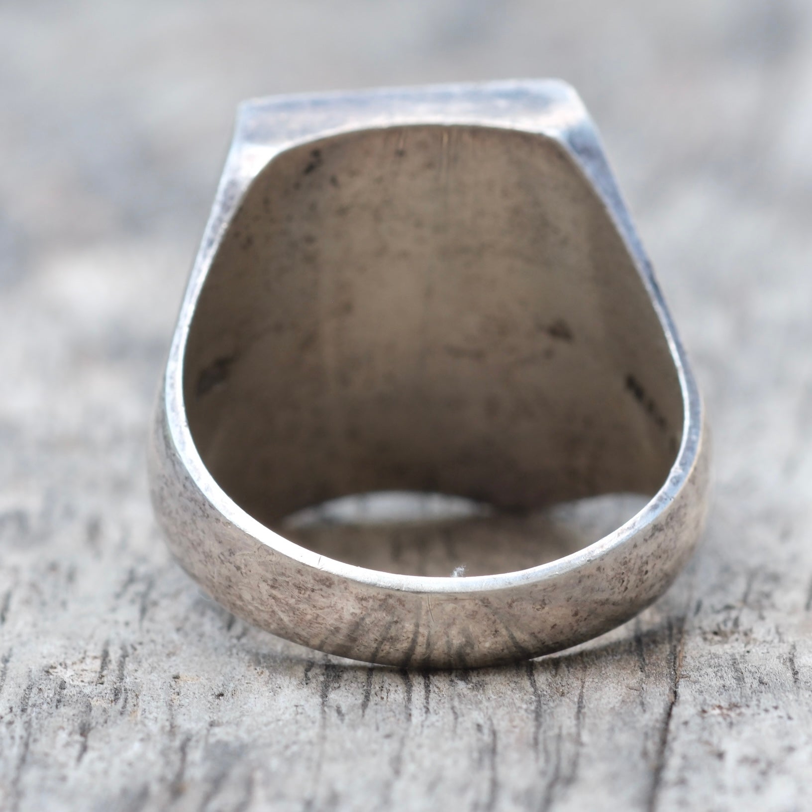 Vintage Sterling Lapis and Onyx Inlay Ring 11.5