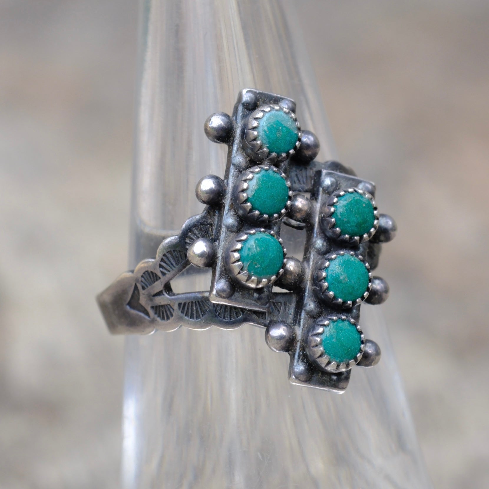 Vintage Sterling Turquoise Ring 5.5