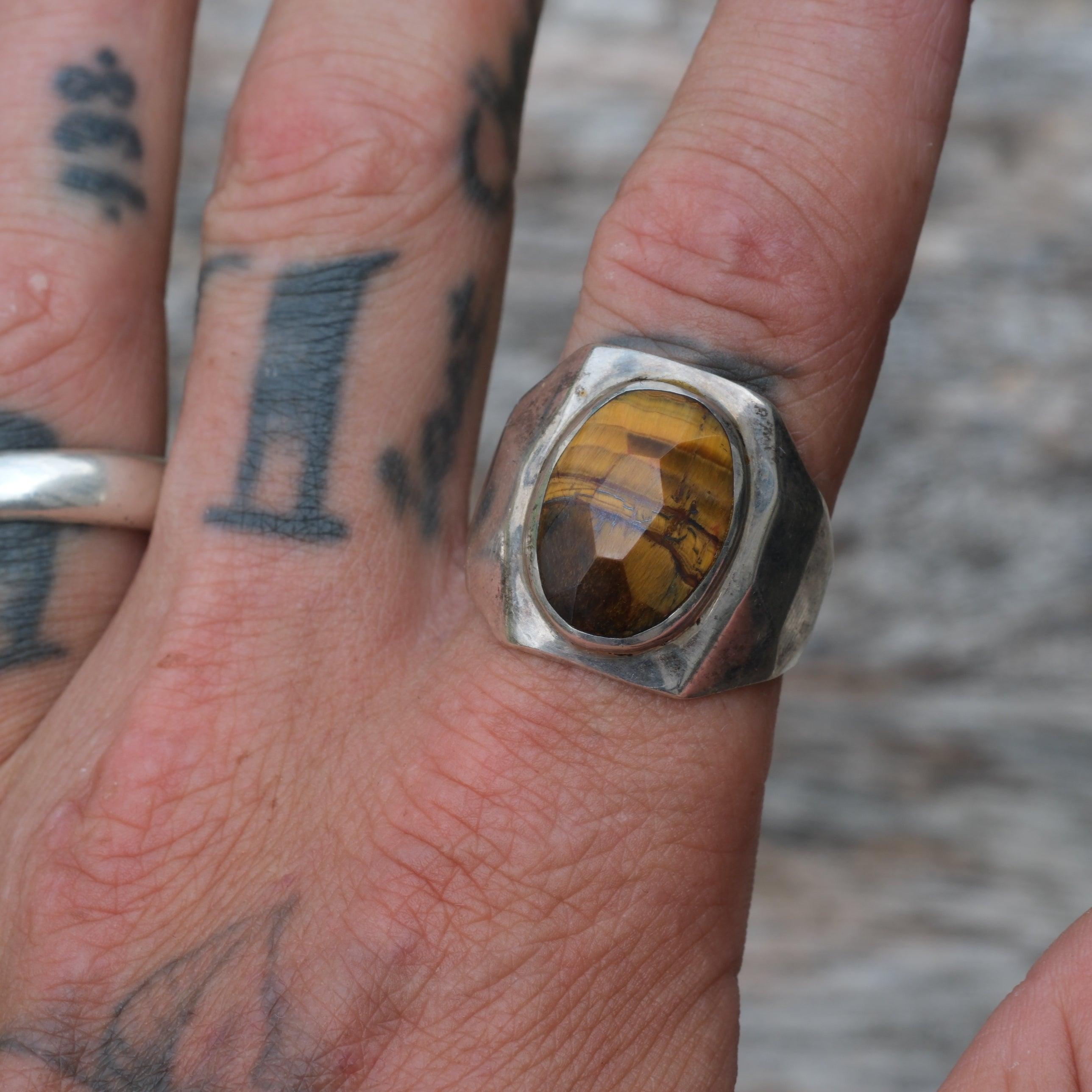 Vintage Sterling Onyx Signet Ring 12.5