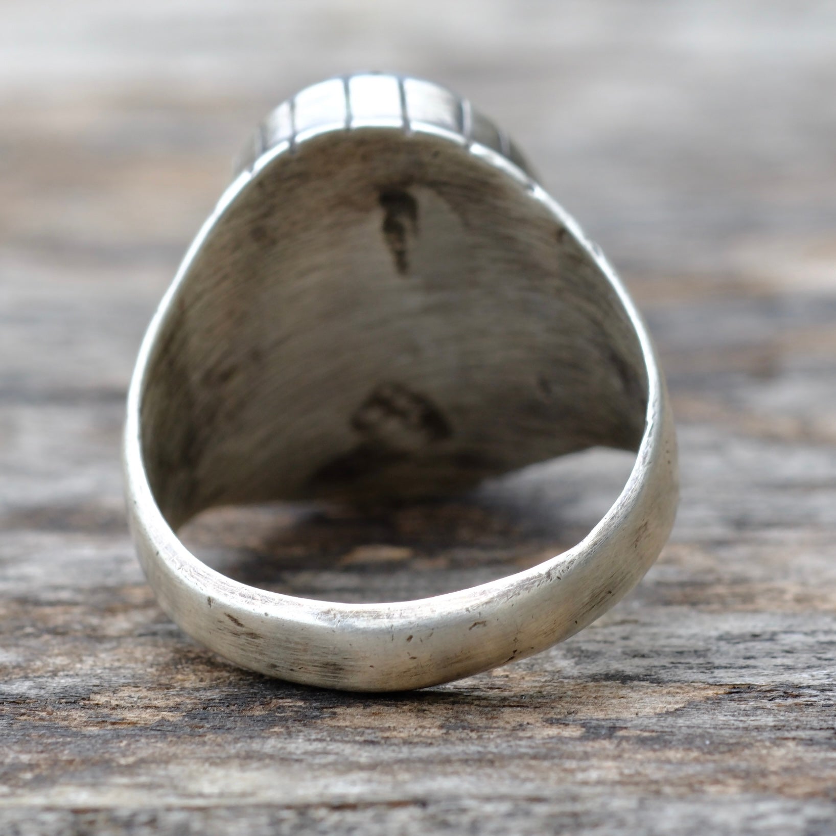 Vintage Sterling Zuni Inlay Ring 10.75