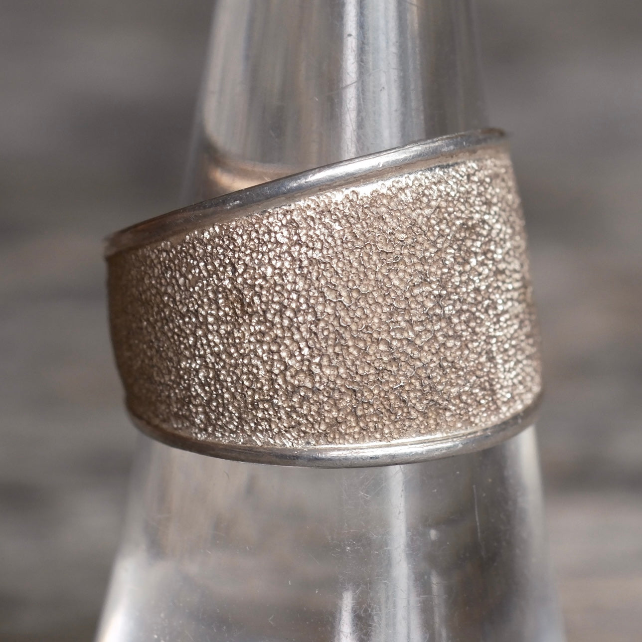 Vintage Sterling Silver Textured Modernist Band Ring 8