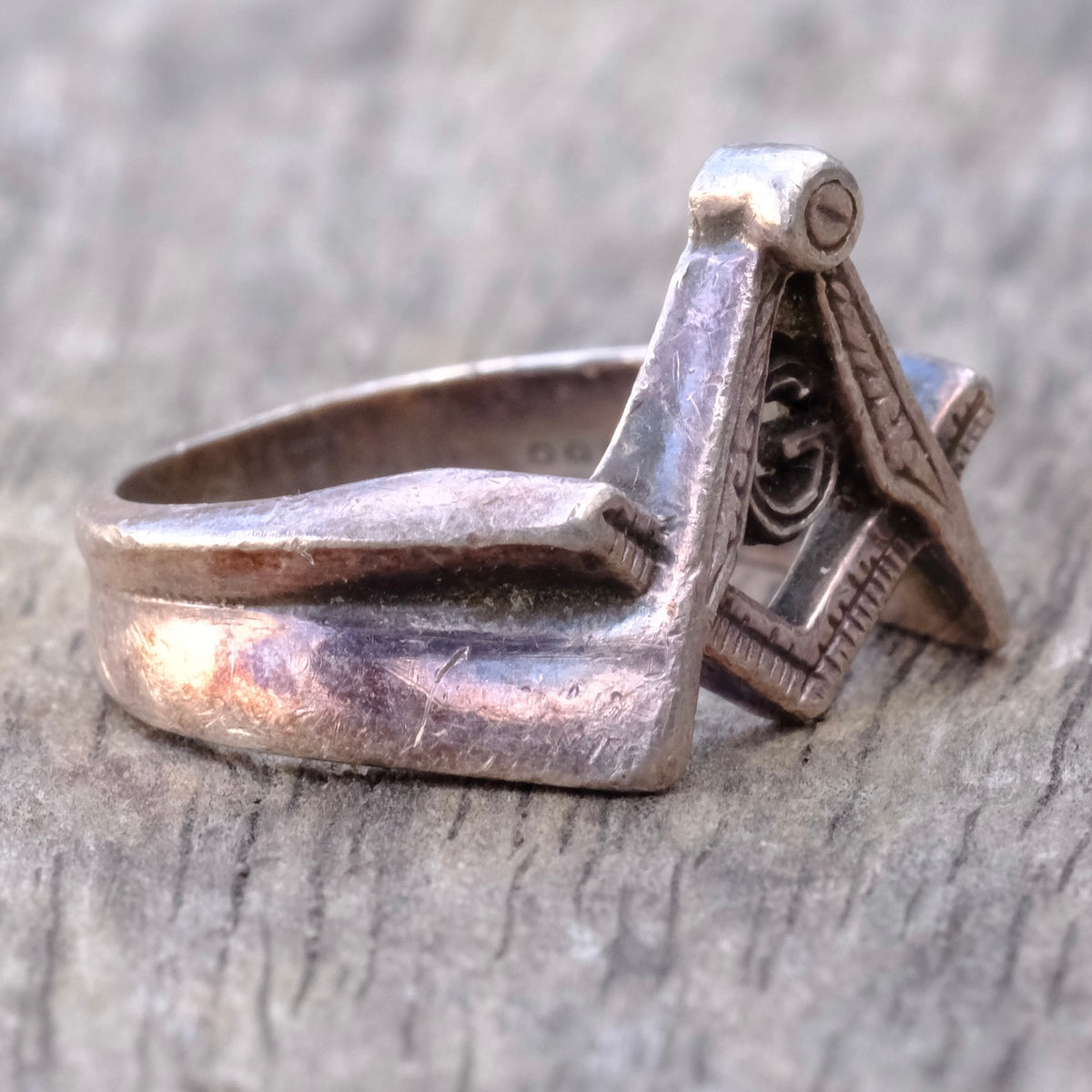 Vintage Sterling Free Masons Ring 8.75