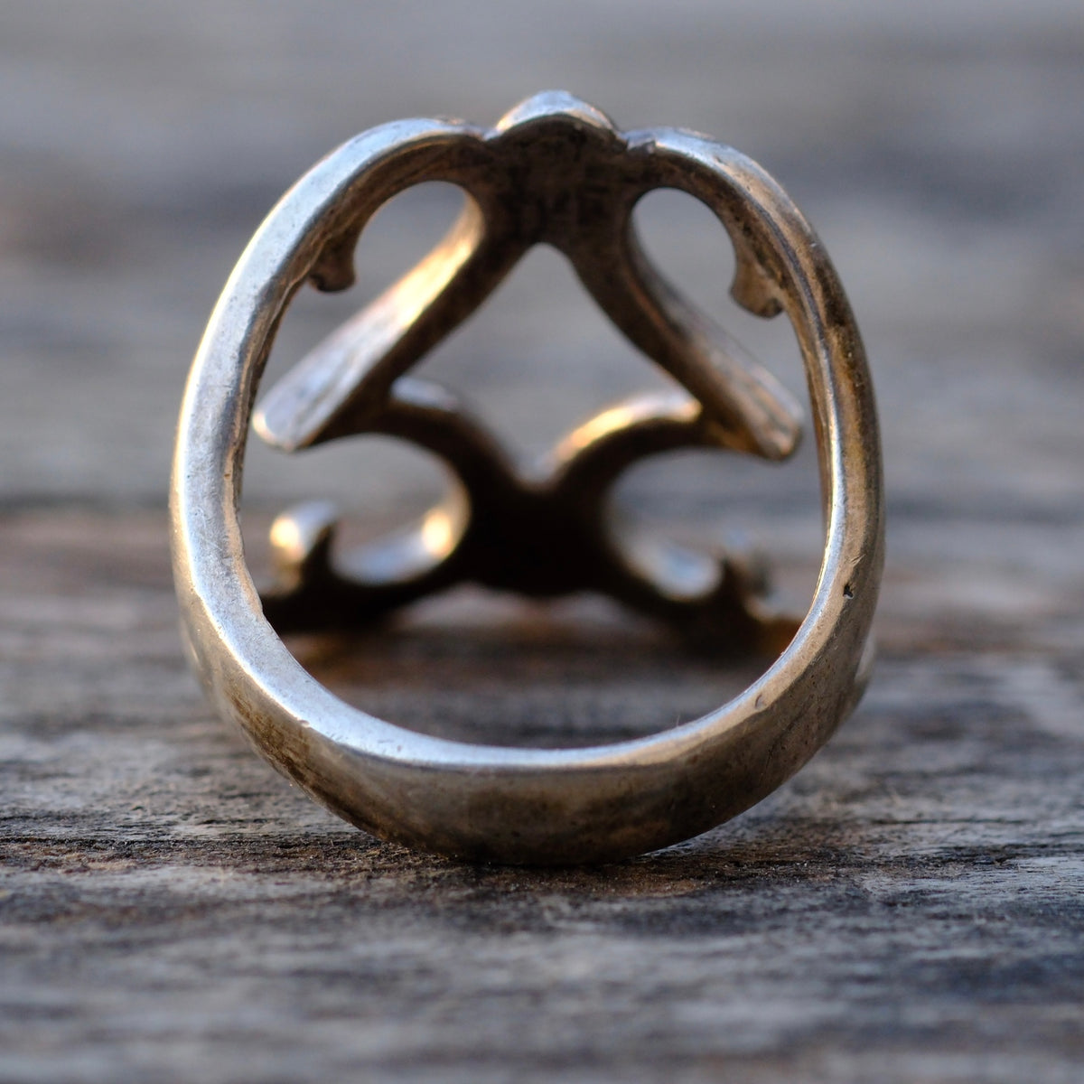 Vintage Sterling Silver Sandcast Ring 5