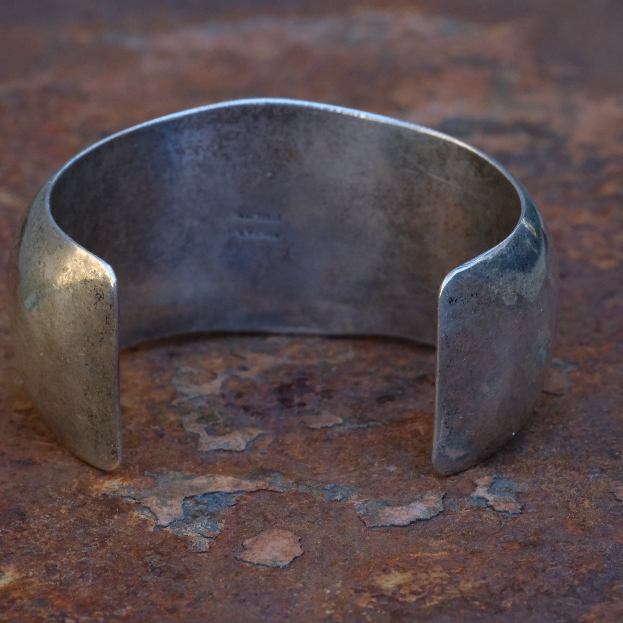 Vintage Sterling Turquoise Shadowbox Cuff Bracelet