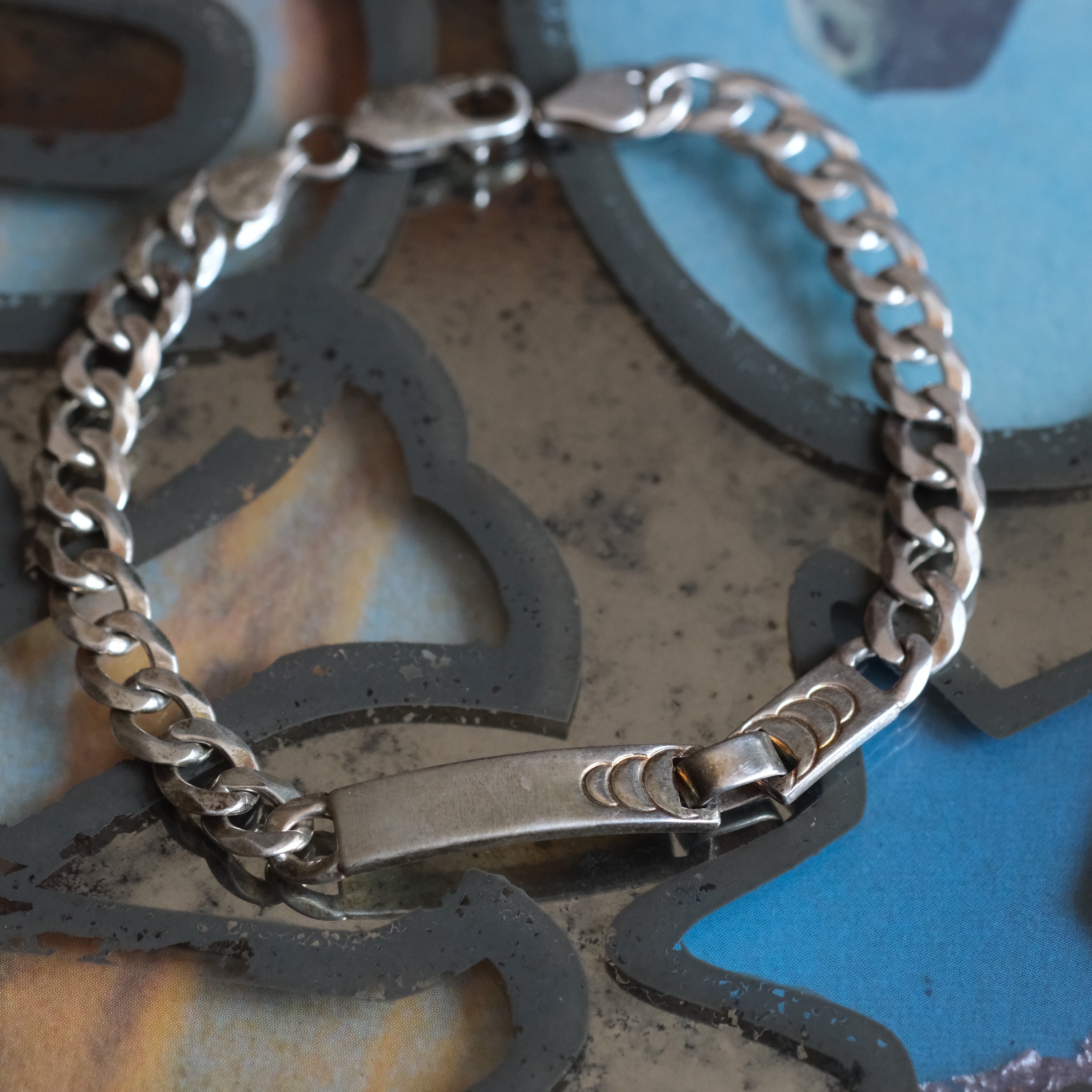 Vintage Sterling Silver ID Bracelet 8"